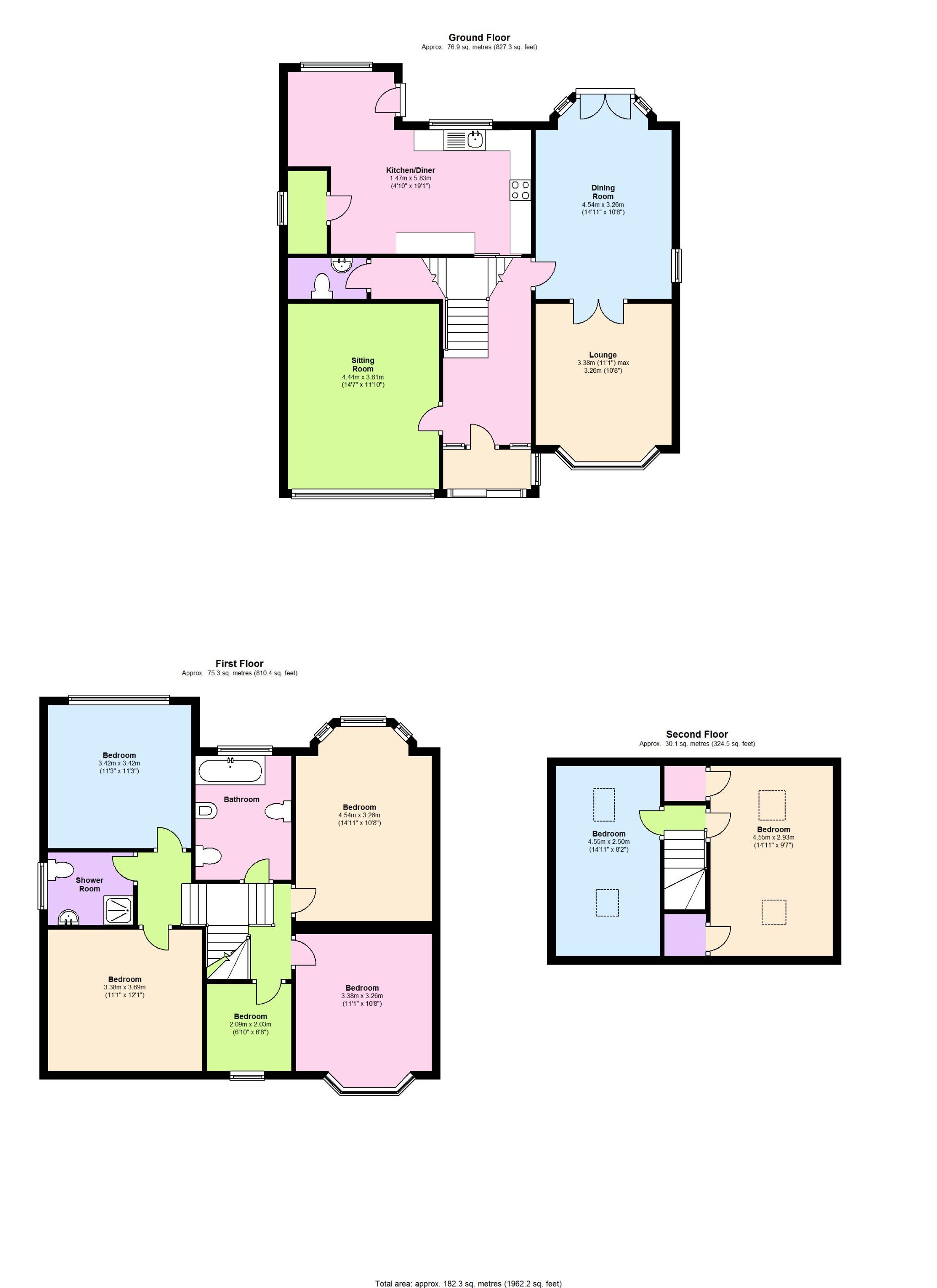 6 bedroom detached house To Let in Solihull - Floorplan 1.