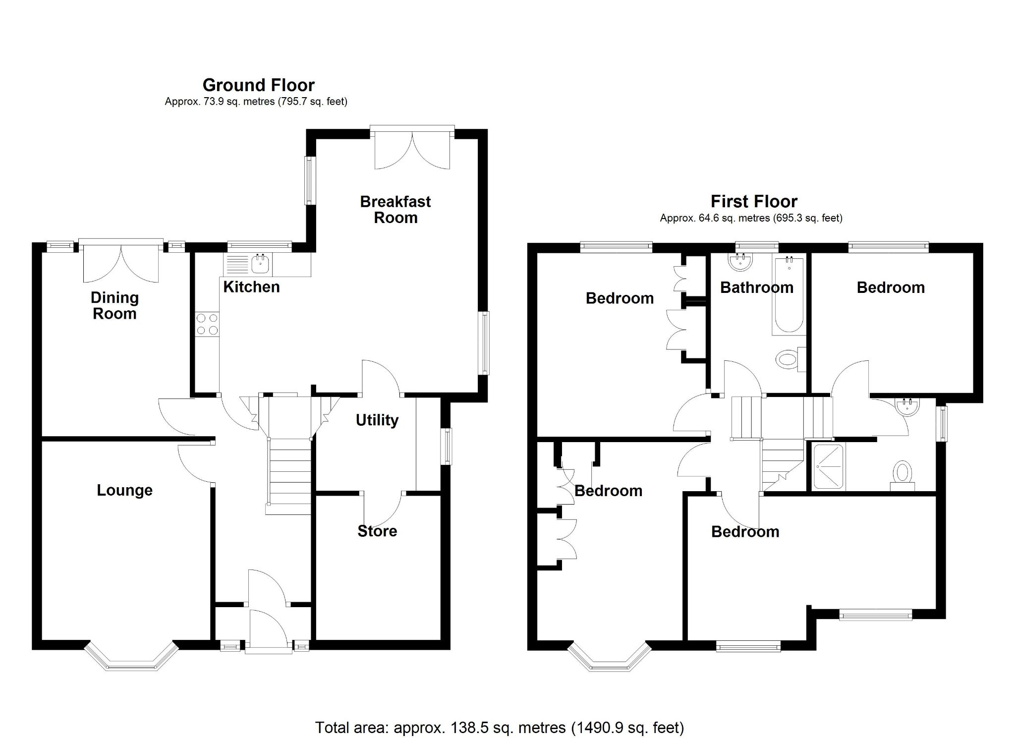 4 bedroom semi-detached house SSTC in Solihull - Floorplan 1.