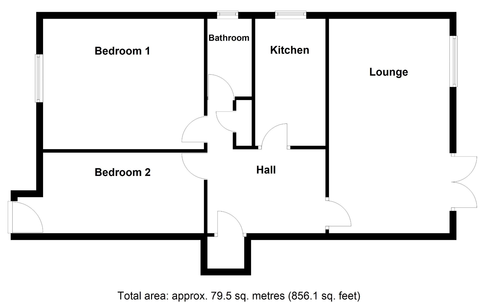 2 bedroom apartment flat/apartment Let Agreed in Birmingham - Floorplan 1.