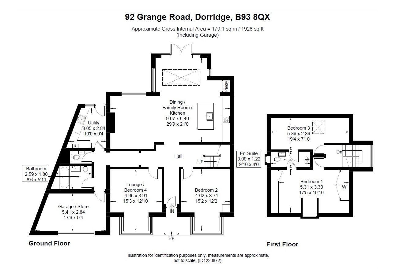 3 bedroom detached dormer house For Sale in Solihull - Floorplan 1.