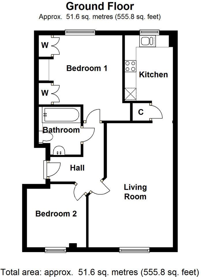 2 bedroom apartment flat/apartment For Sale in Solihull - Floorplan 1.