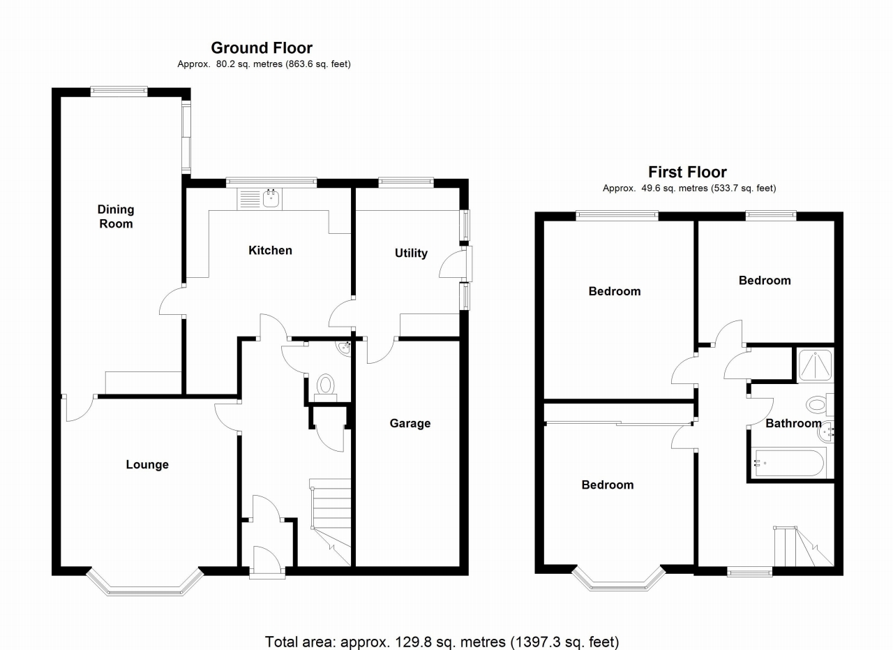 3 bedroom house SSTC in Solihull - floorplan 1.