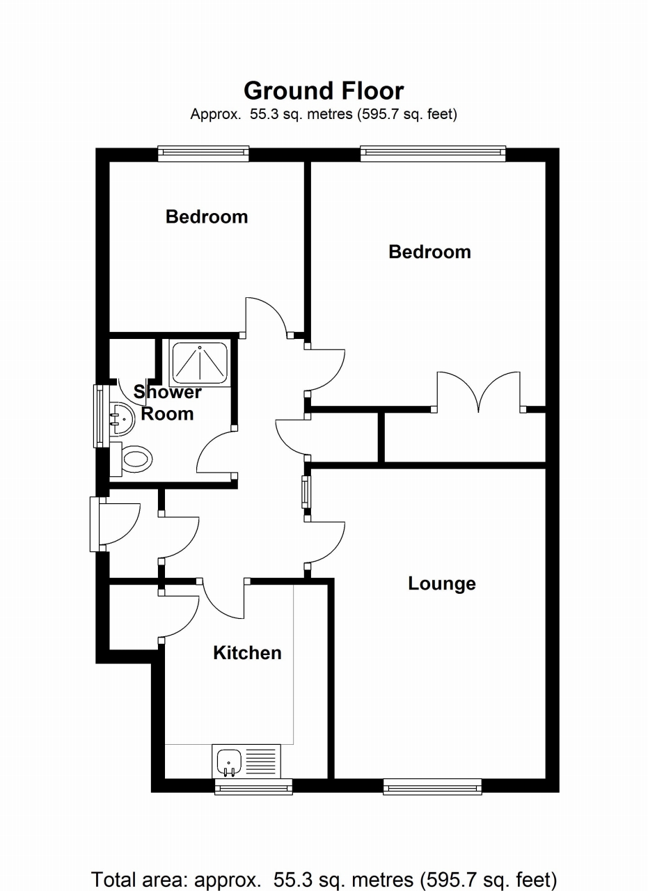 2 bedroom ground floor apartment SSTC in Birmingham - Floorplan 1.