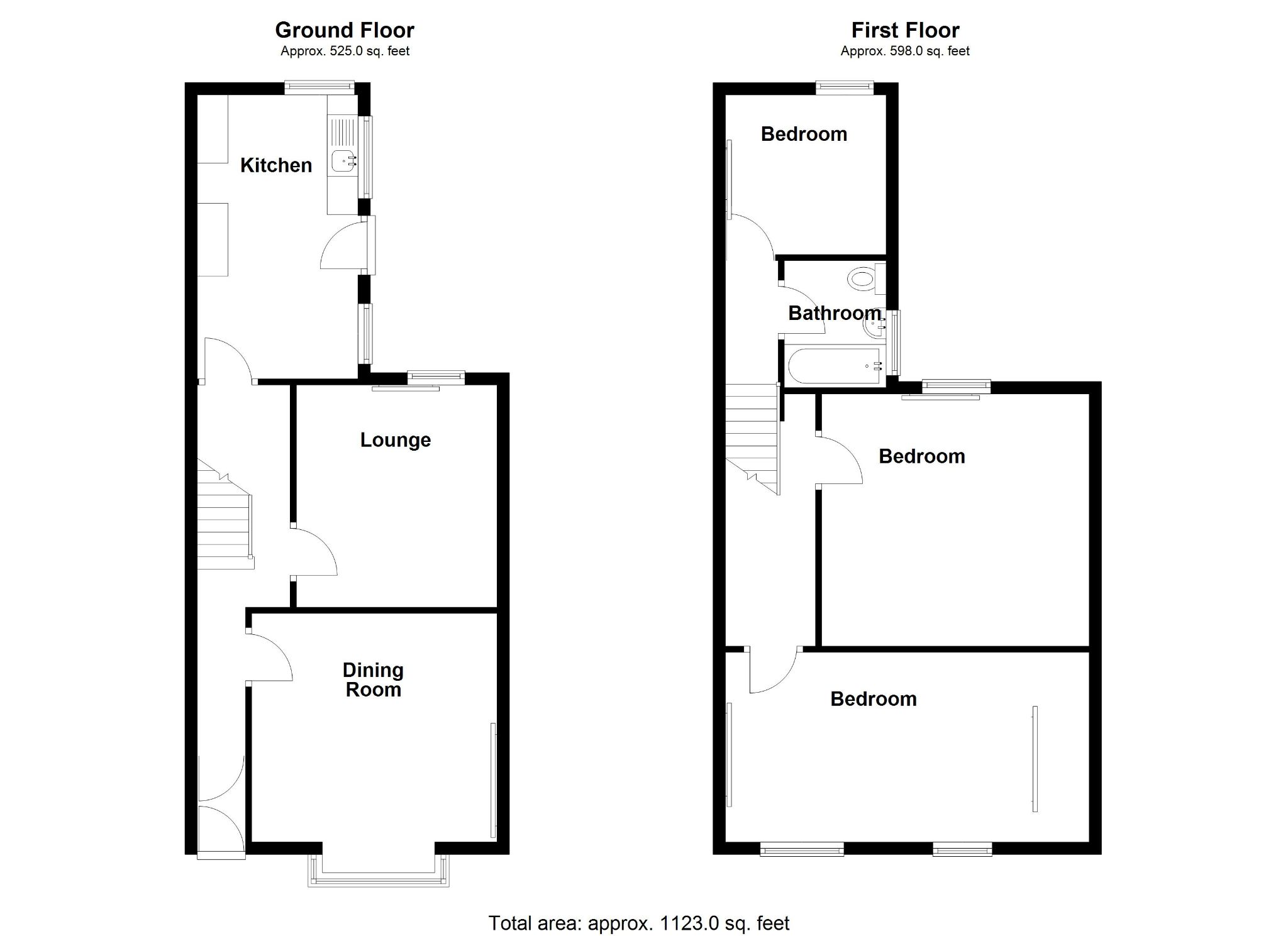 3 bedroom mid terraced house SSTC in Birmingham - Floorplan 1.