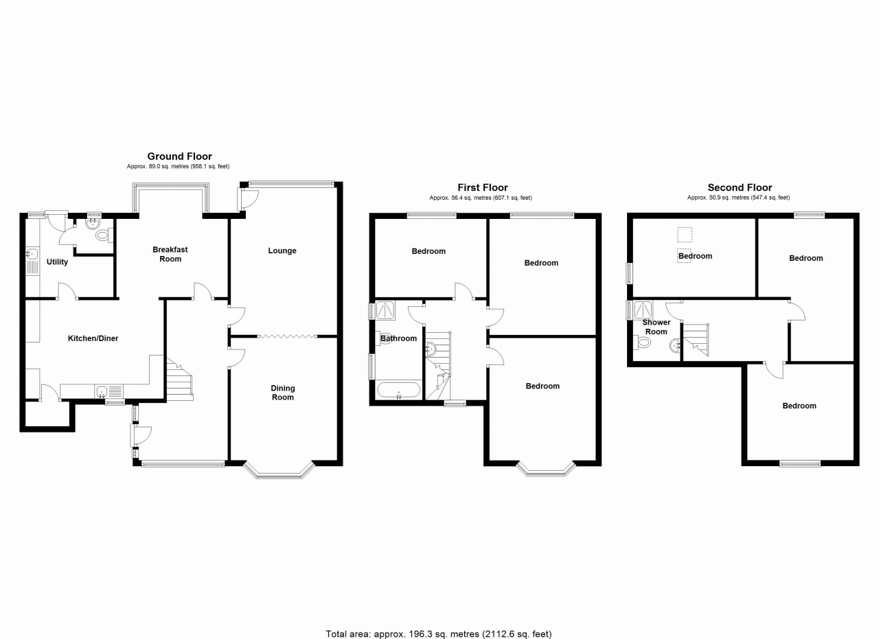 6 bedroom detached house Let Agreed in Solihull - Floorplan 1.