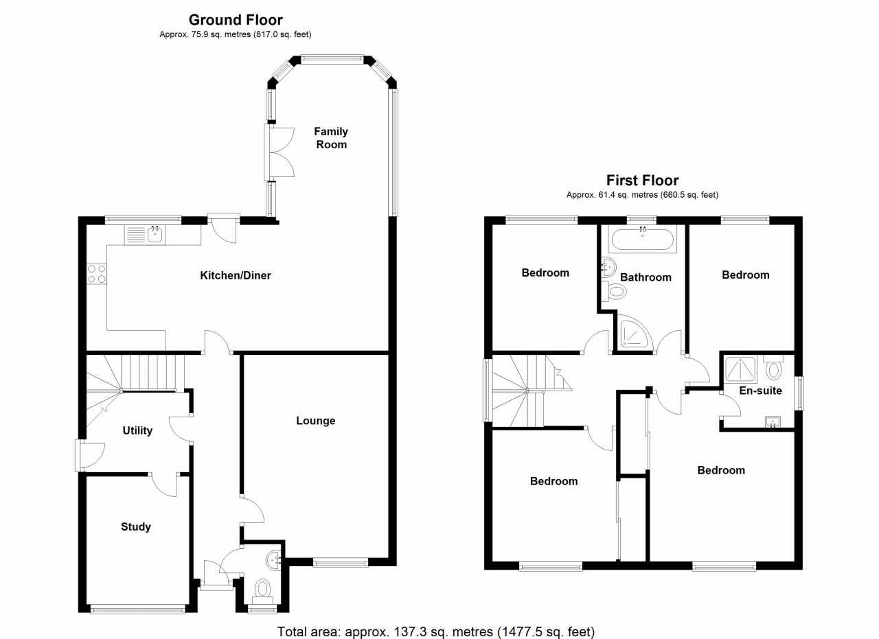4 bedroom detached house SSTC in Solihull - floorplan 1.