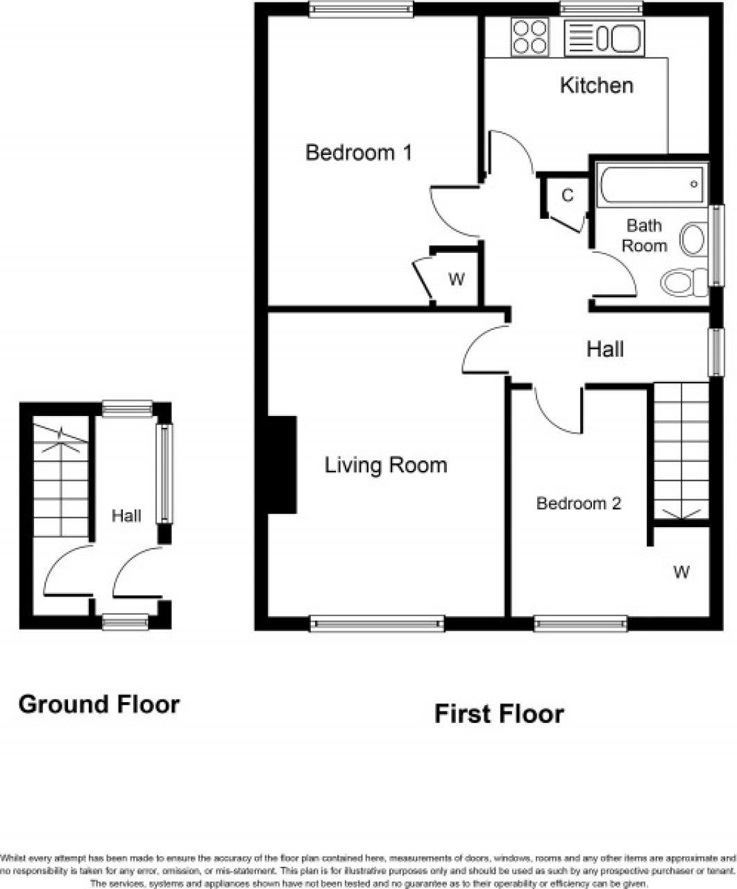 2 bedroom maisonette flat/apartment SSTC in Solihull - Floorplan 1.