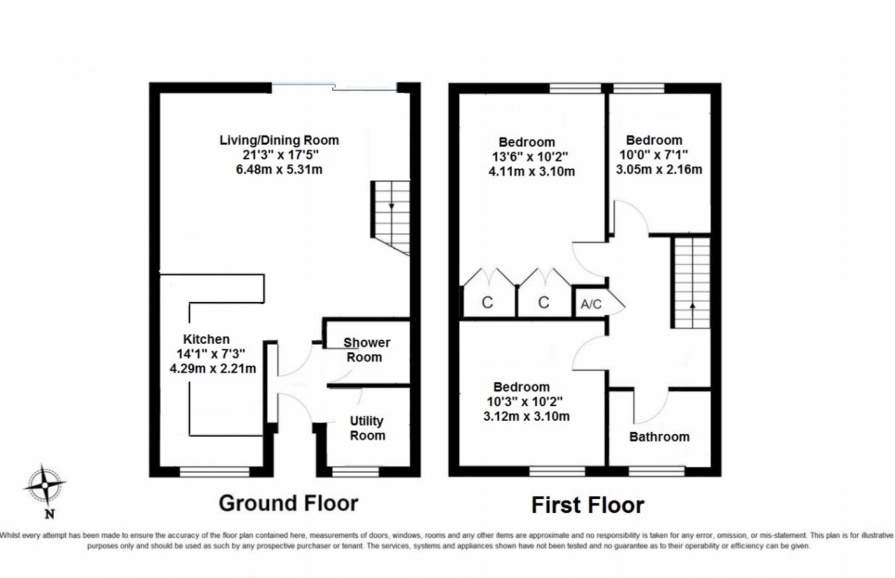 3 bedroom mid terraced house Sold in Sevenoaks - Floorplan 1