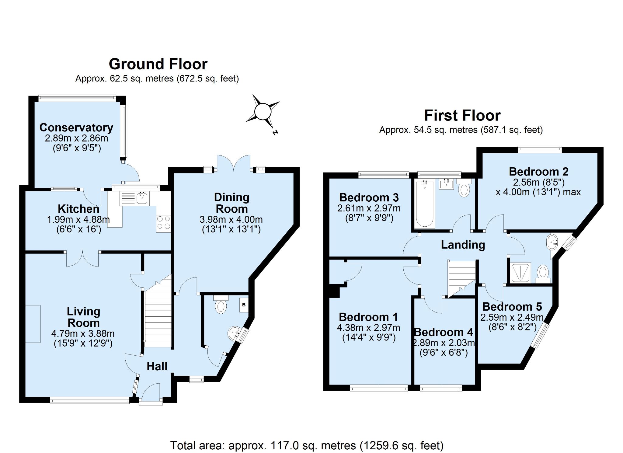 5 bedroom semi-detached house Sold in Sevenoaks - Floorplan 1