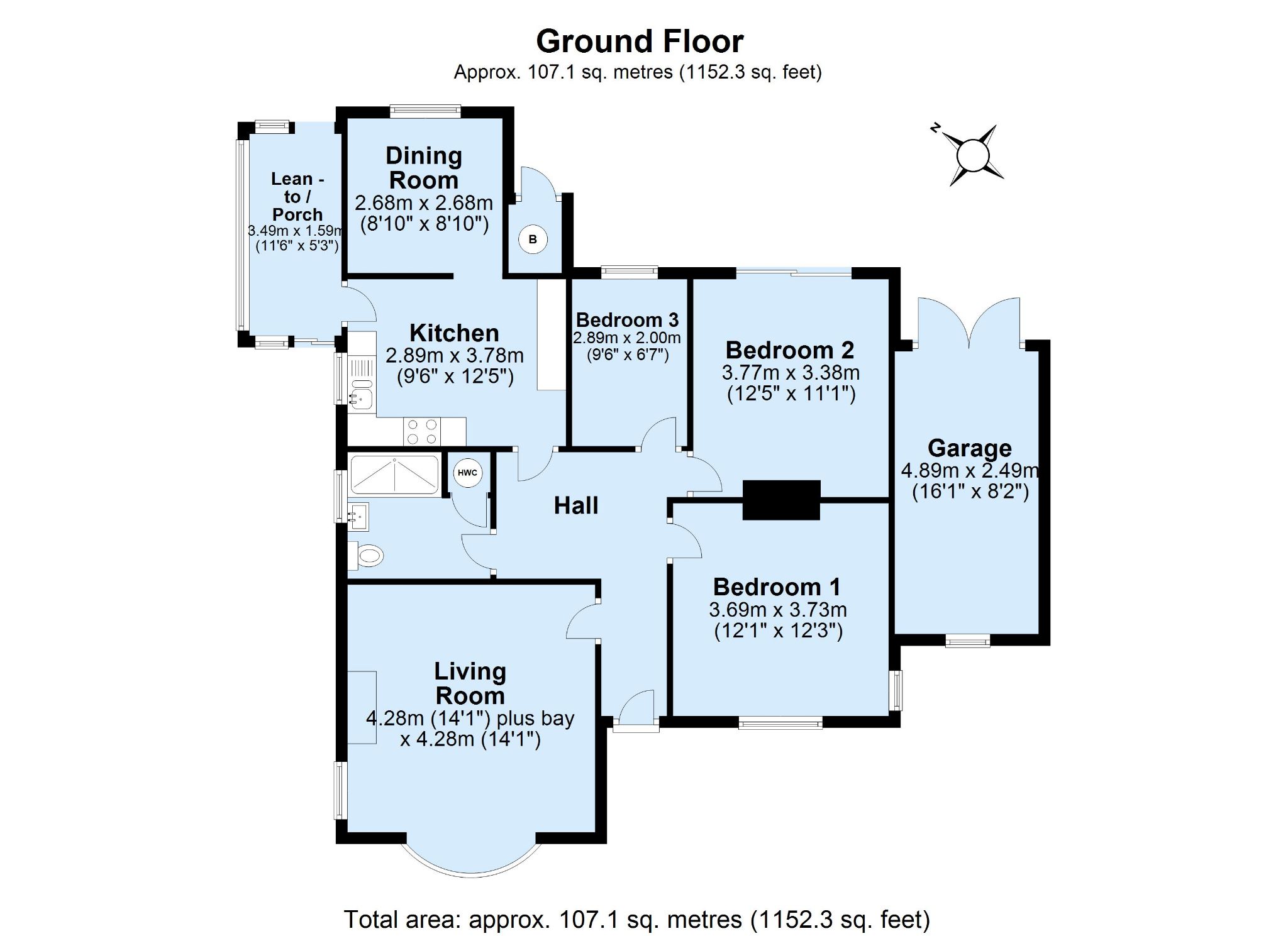 3 bedroom detached bungalow Sold in Sevenoaks - Floorplan 1