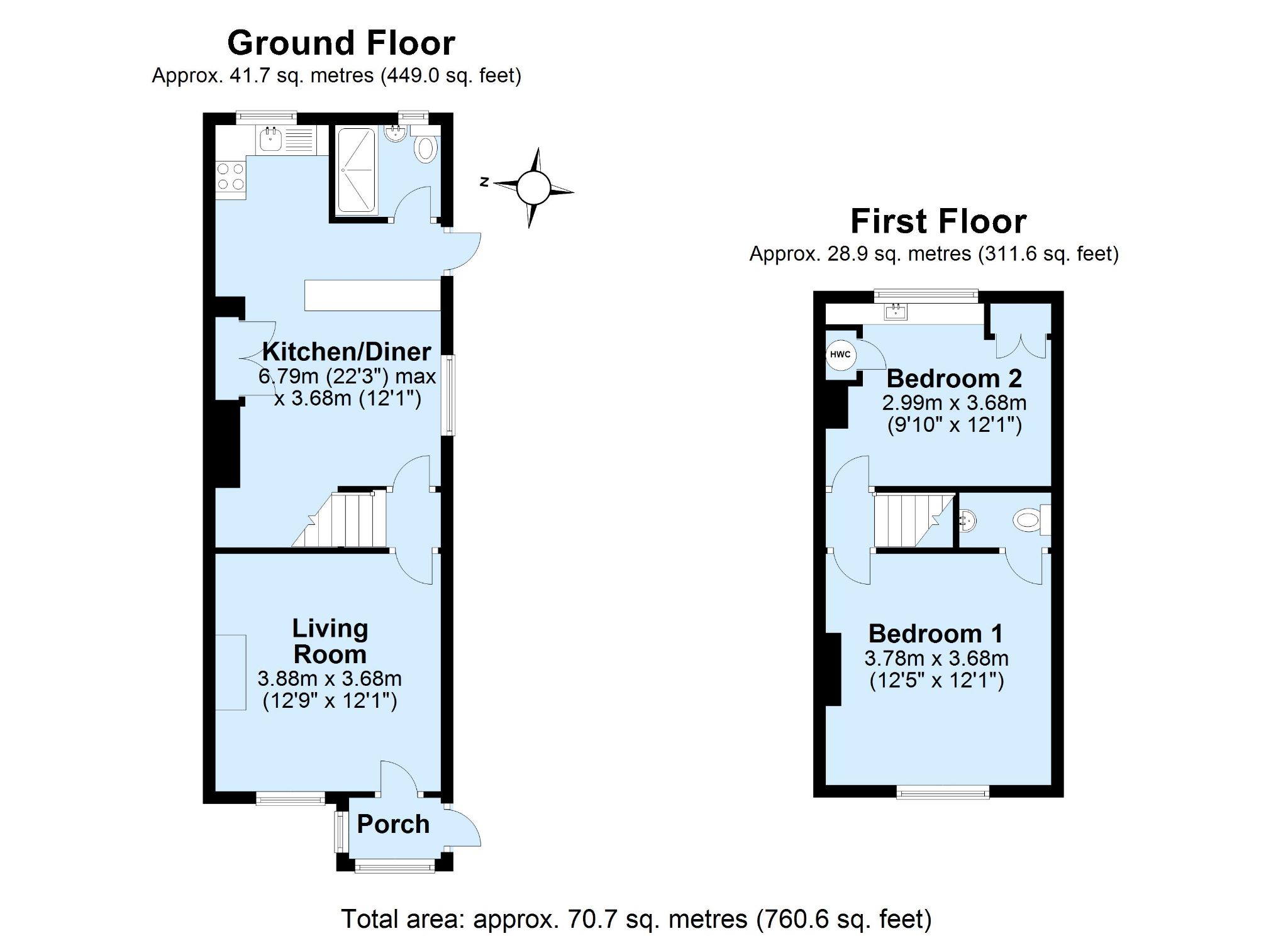 2 bedroom end terraced house Sold in Sevenoaks - Floorplan 1