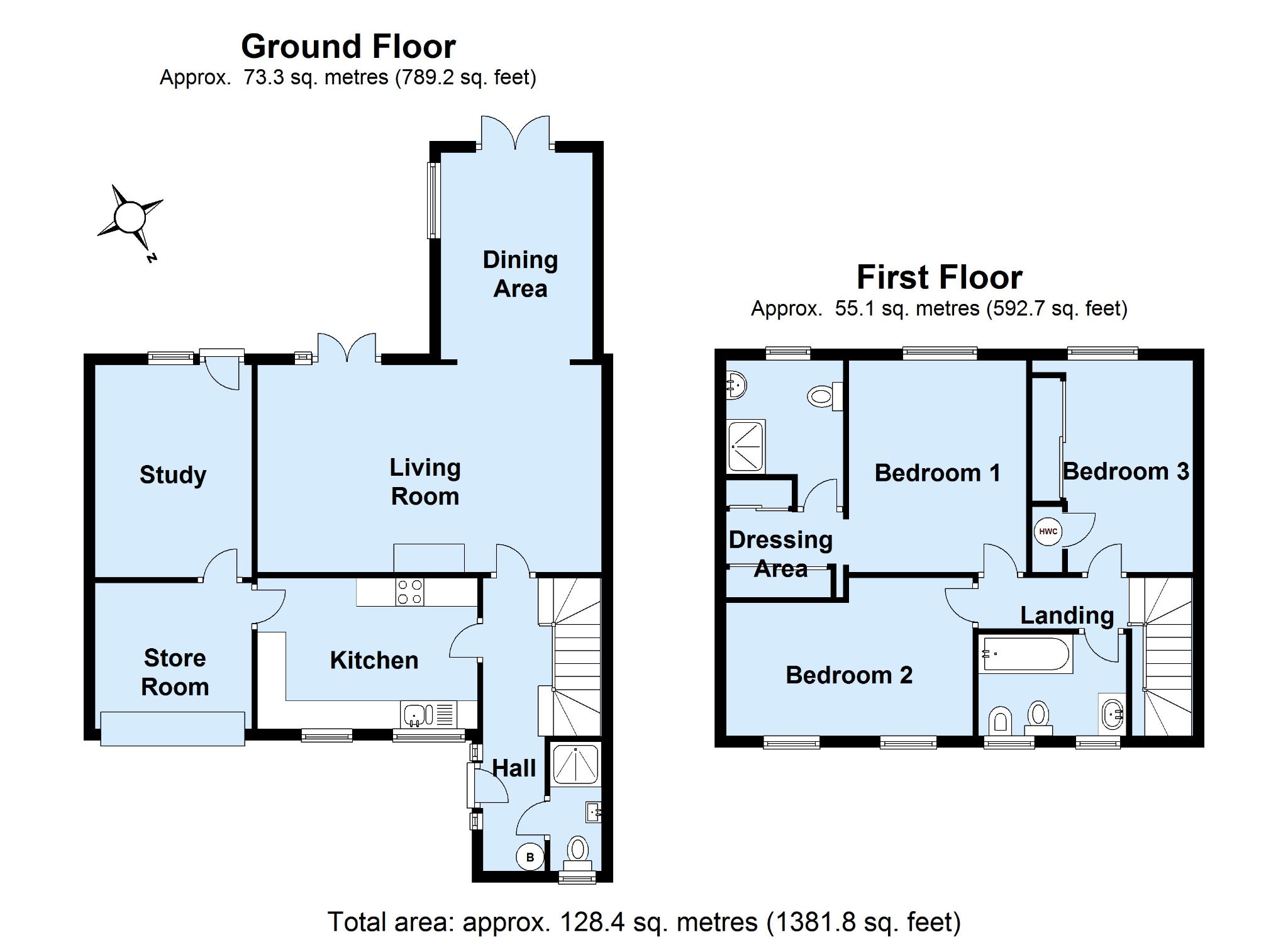 3 bedroom semi-detached house Sold in Sevenoaks - Floorplan 1