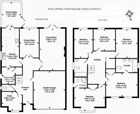 5 bedroom detached house Sold in Tonbridge - Floorplan 1