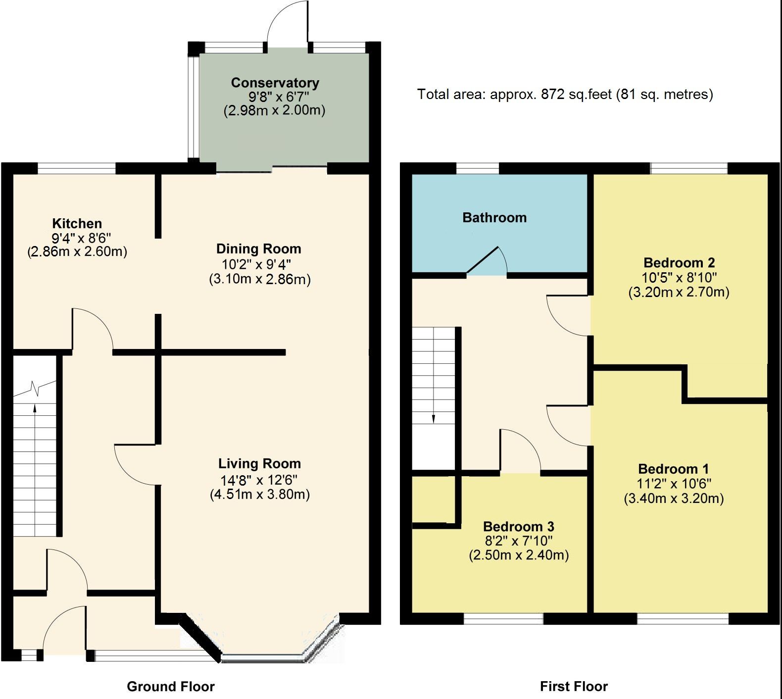 3 bedroom semi-detached house Sold in Sevenoaks - Floorplan 1