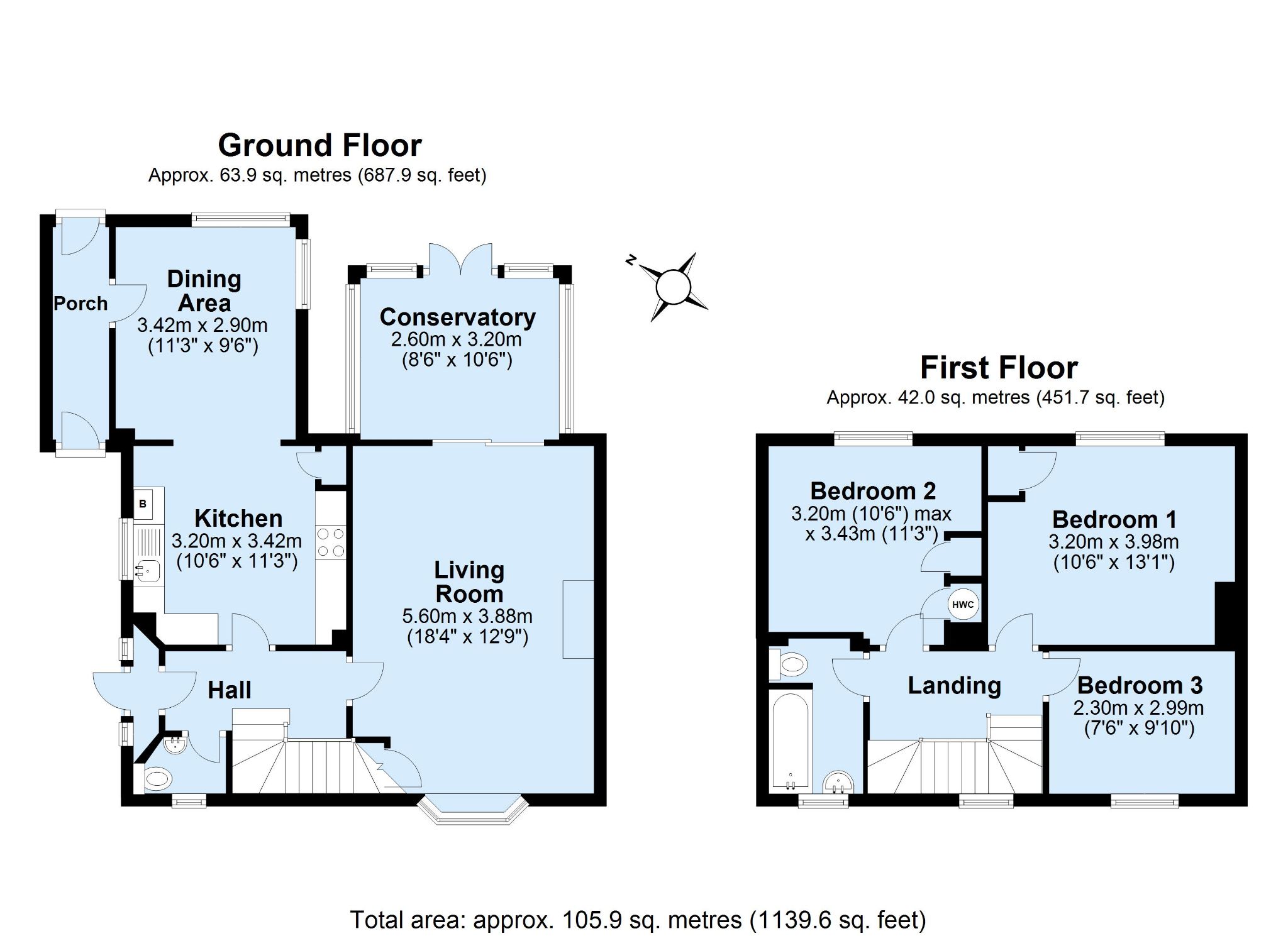 3 bedroom semi-detached house Sold in Sevenoaks - Floorplan 1