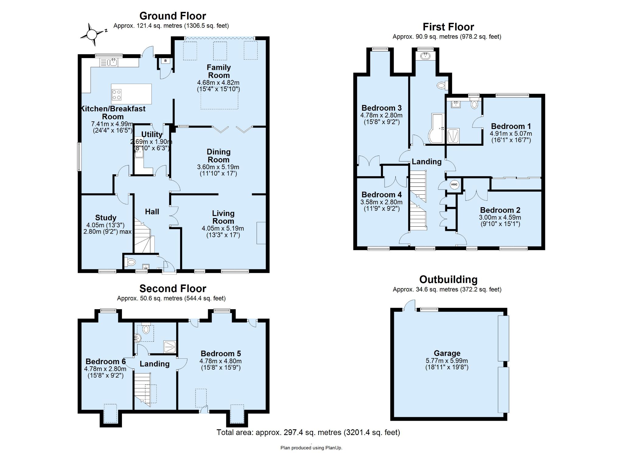 6 bedroom detached house Sold in Near Tonbridge - Floorplan 1