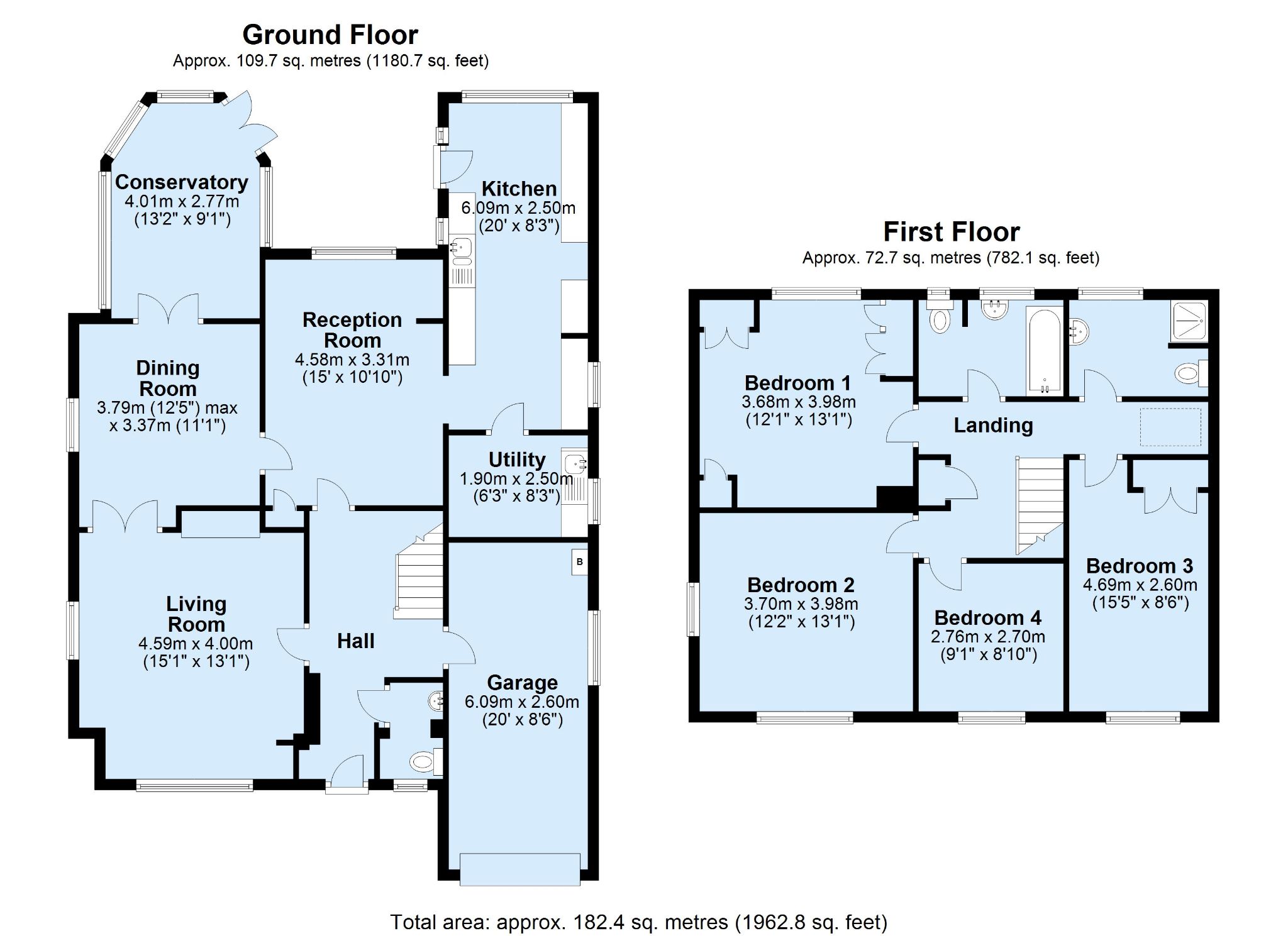 4 bedroom detached house Sold in Sevenoaks - Floorplan 1
