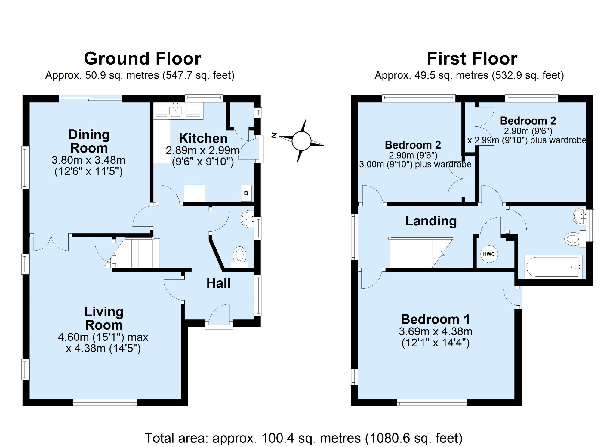 3 bedroom detached house Sold in Sevenoaks - Floorplan 1