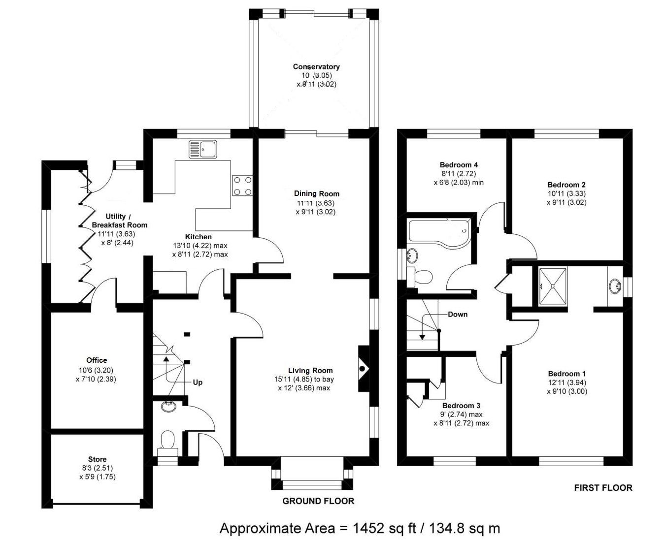 4 bedroom detached house Sold in Sevenoaks - Floorplan 1