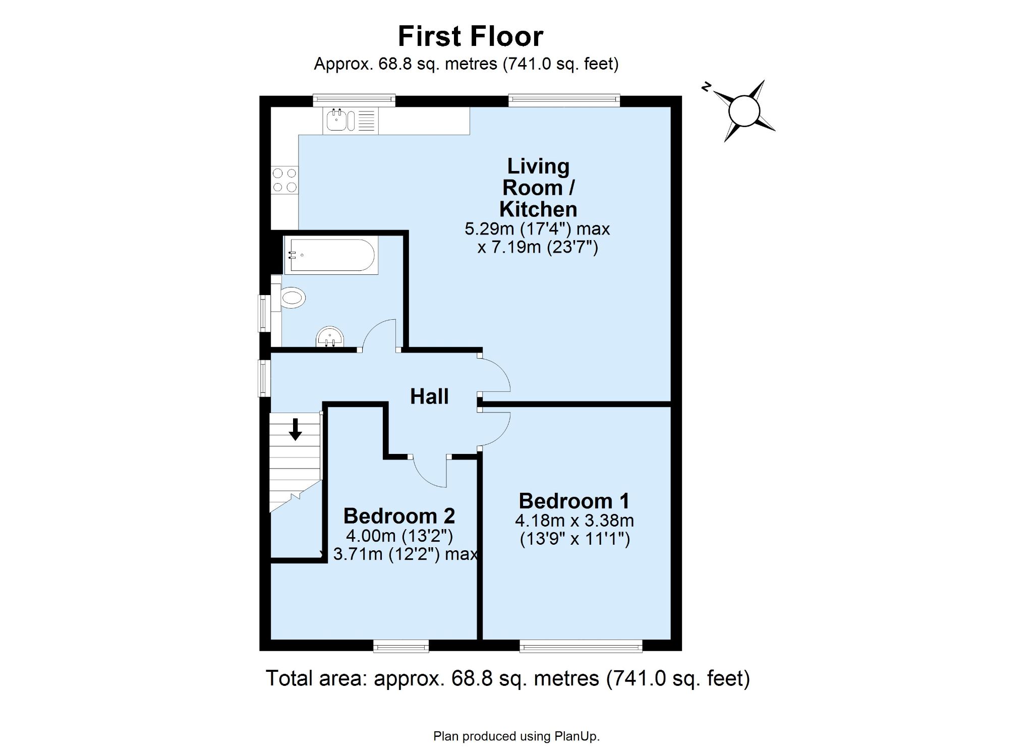 2 bedroom apartment Sold in Sevenoaks - Floorplan 1
