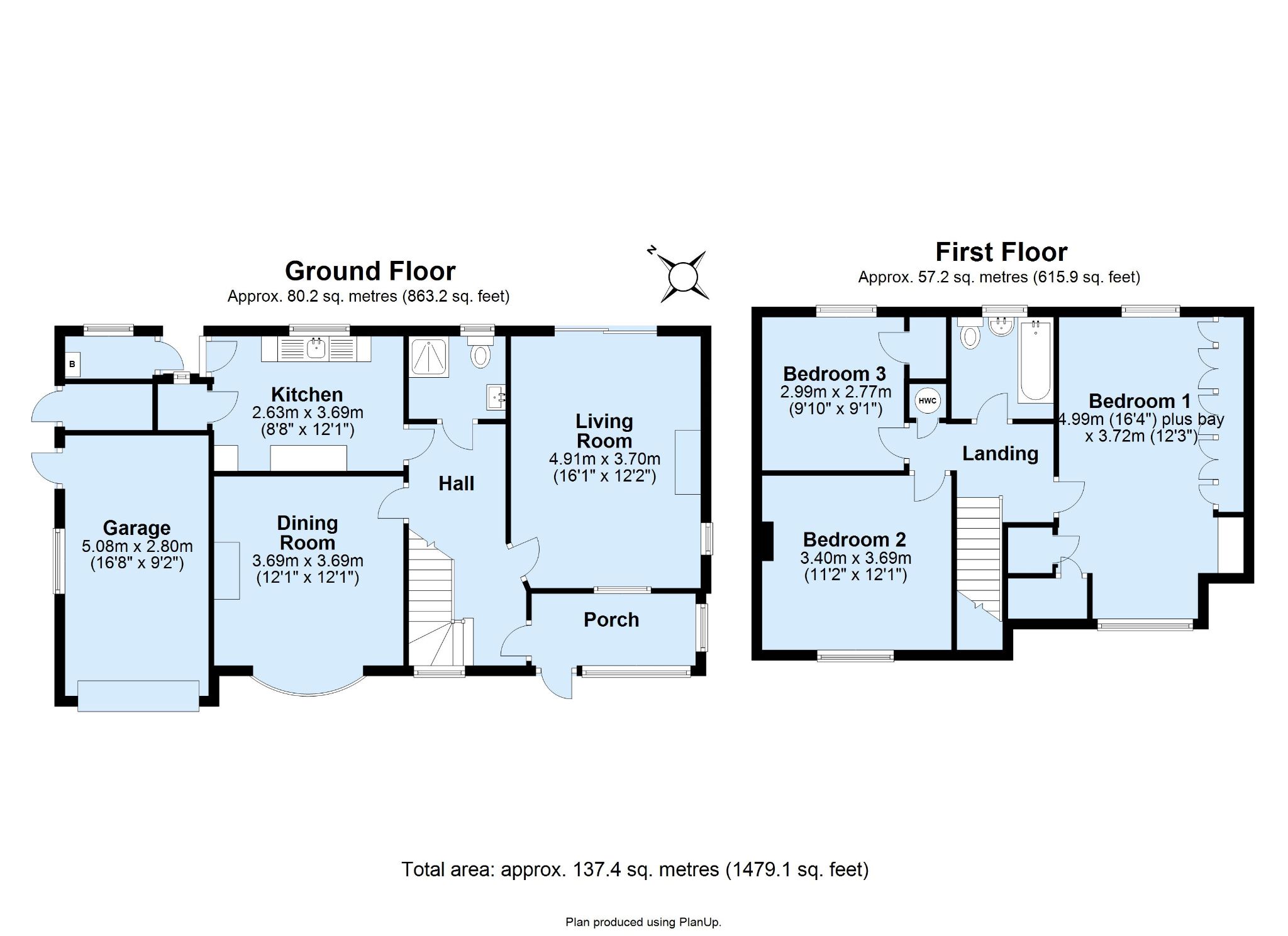 3 bedroom detached house Sold in Sevenoaks - Floorplan 1