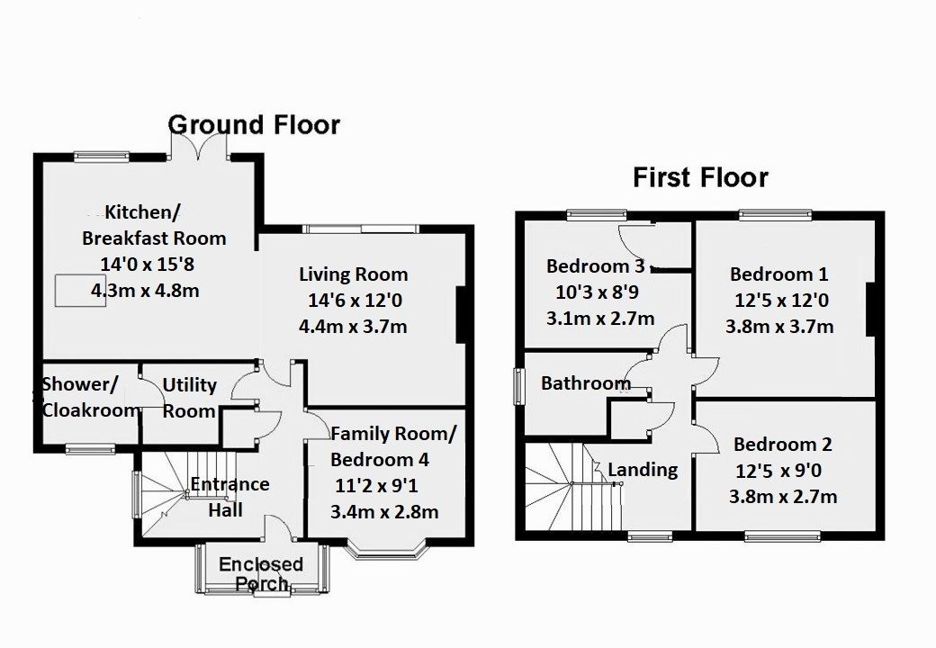 3 bedroom semi-detached house Sold in Sevenoaks - Floorplan 1