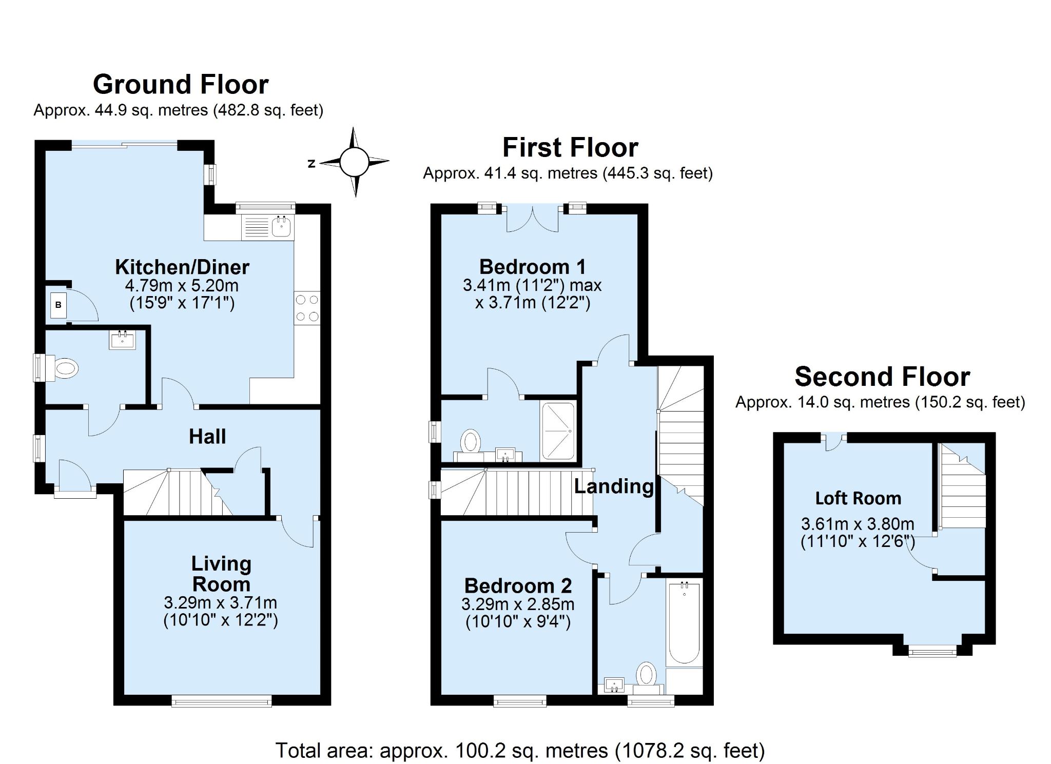 2 bedroom end terraced house Sold in Sevenoaks - Floorplan 1