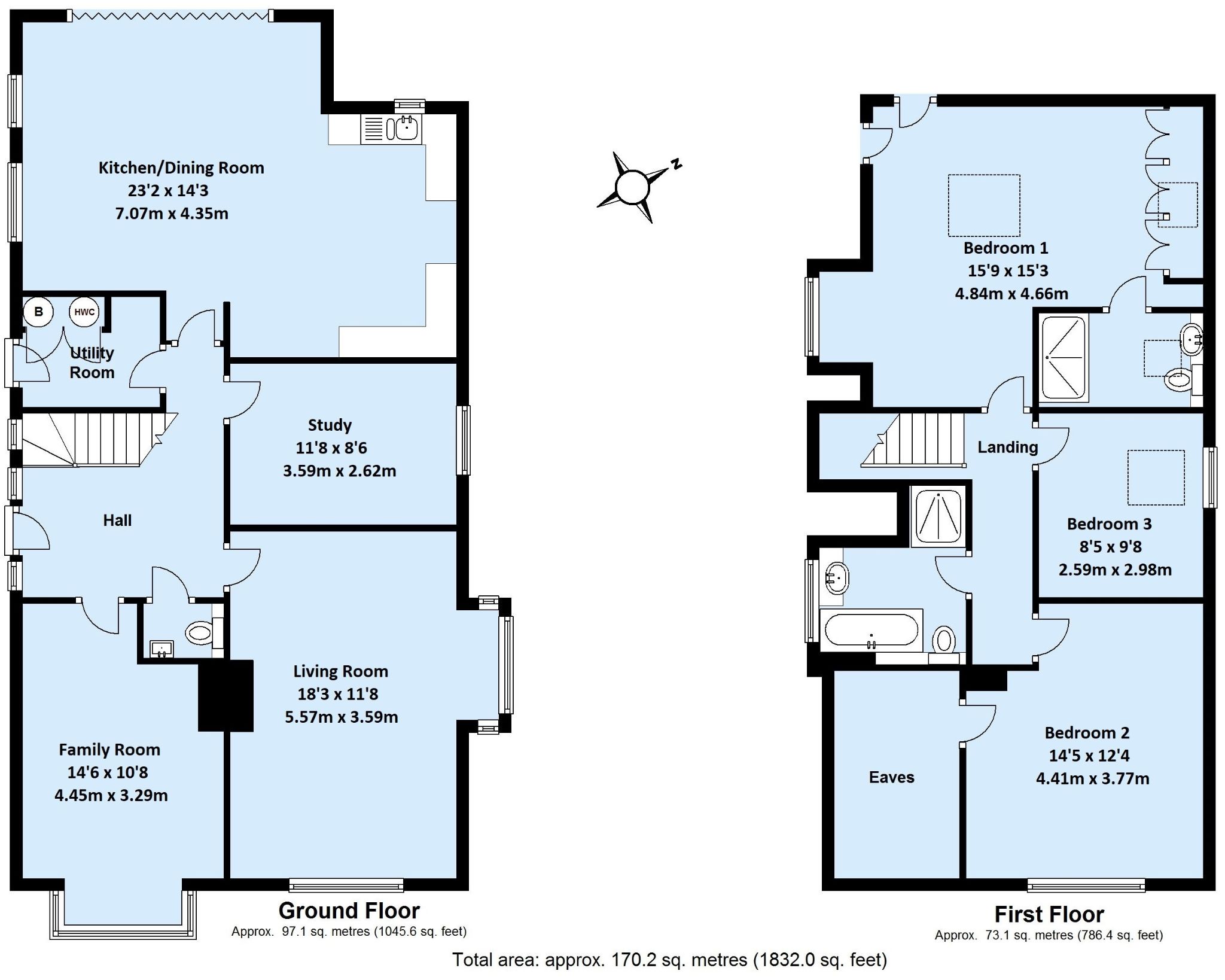 3 bedroom detached house Sold in Sevenoaks - Floorplan 1