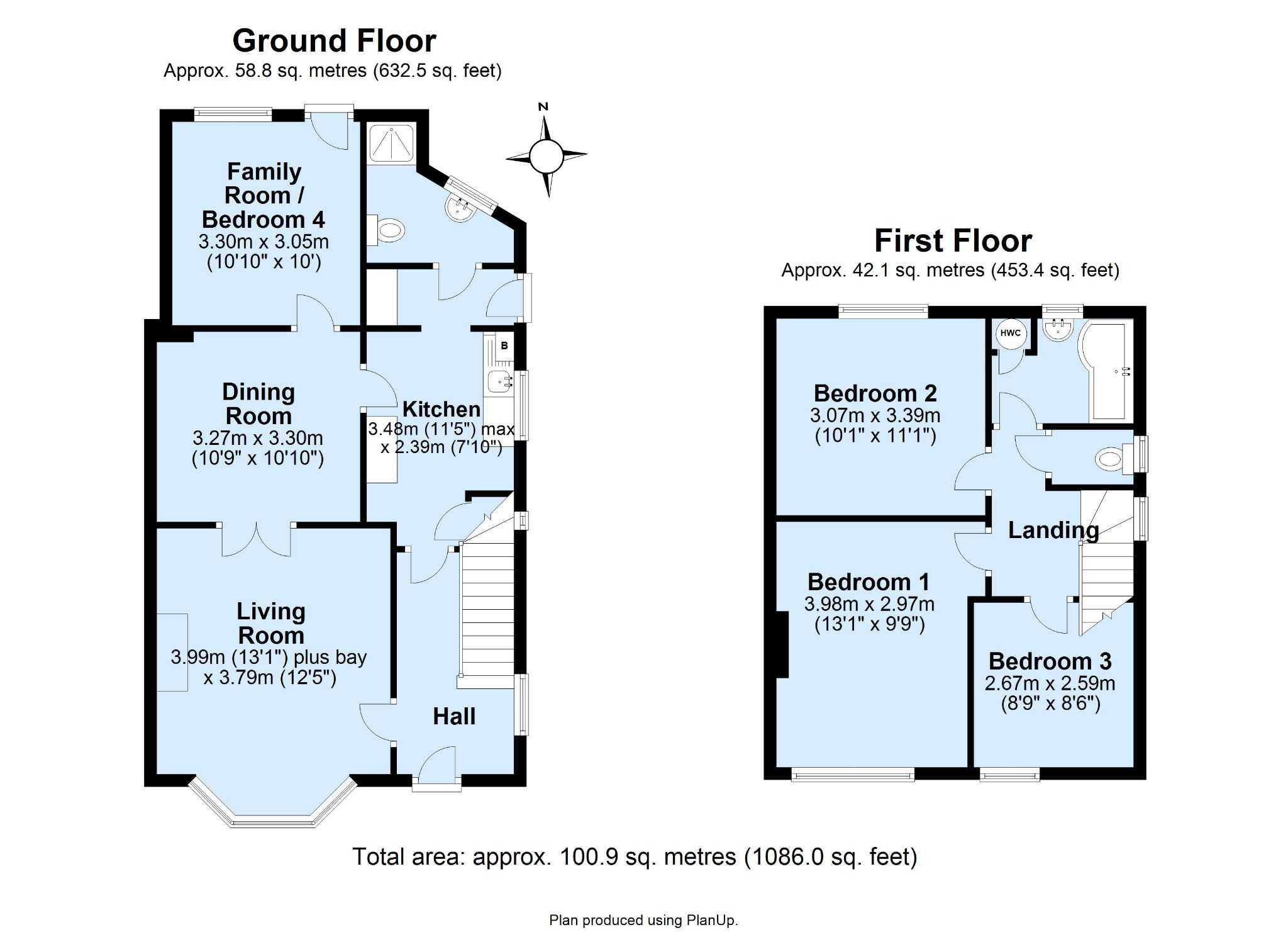 3 bedroom semi-detached house Sold in Sevenoaks - Floorplan 1
