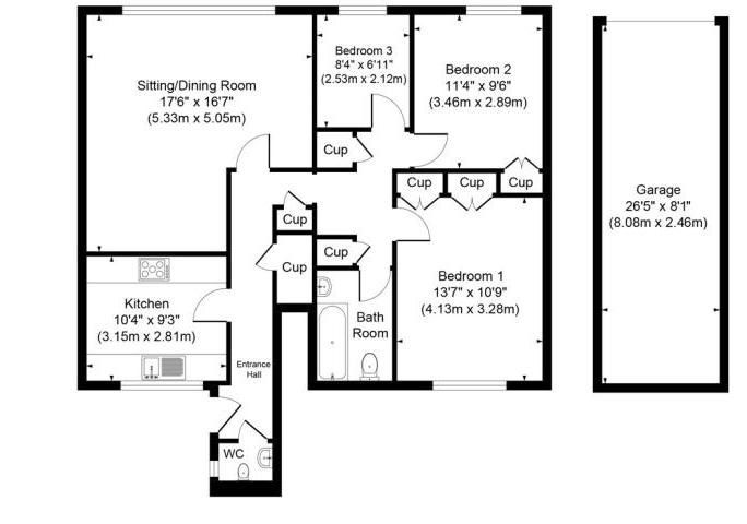 3 bedroom apartment Sold in Sevenoaks - Floorplan 1