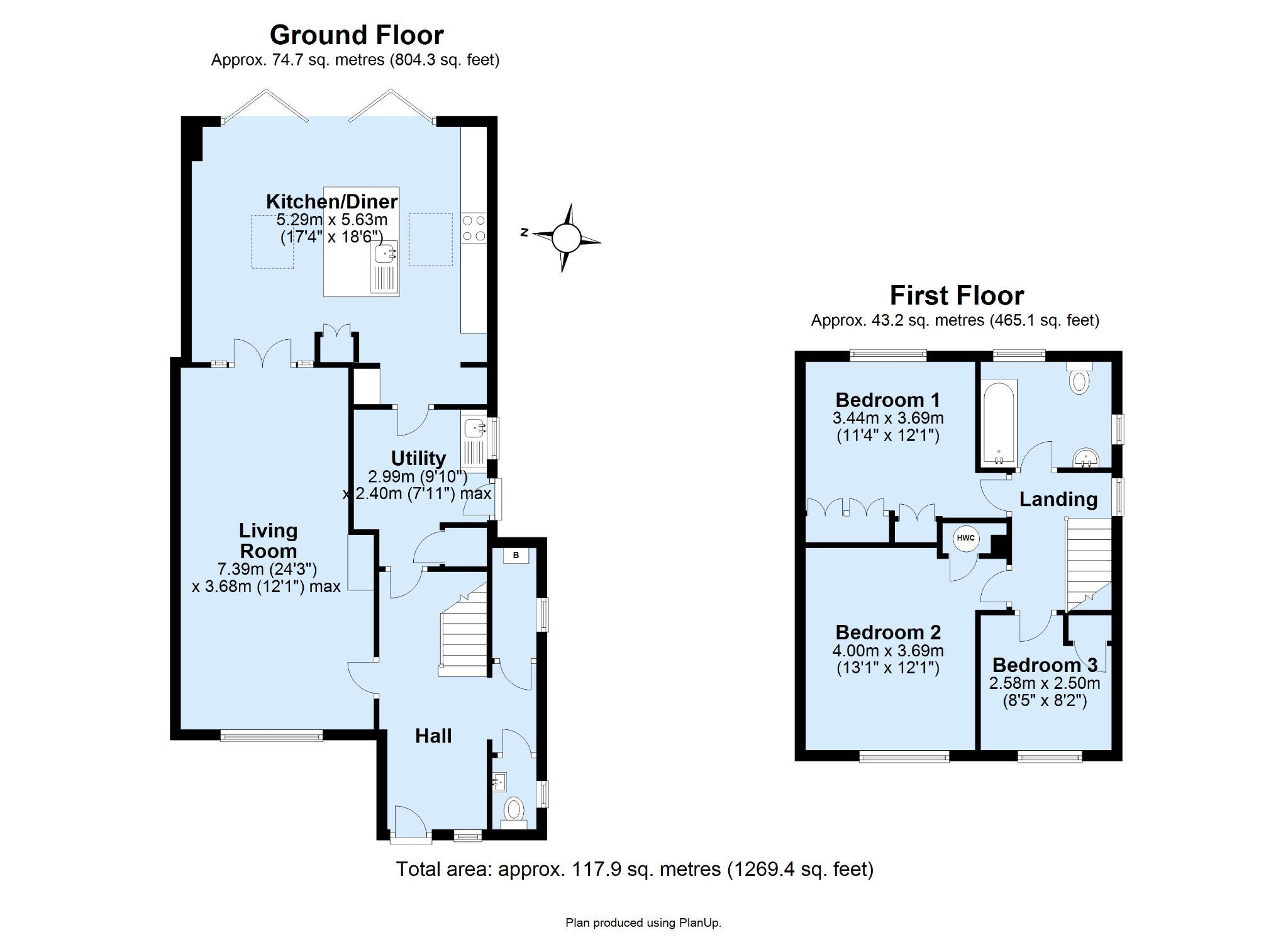 3 bedroom semi-detached house Sold in Sevenoaks - Floorplan 1
