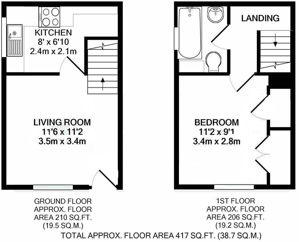 1 bedroom flat Sold in Sevenoaks - Floorplan 1