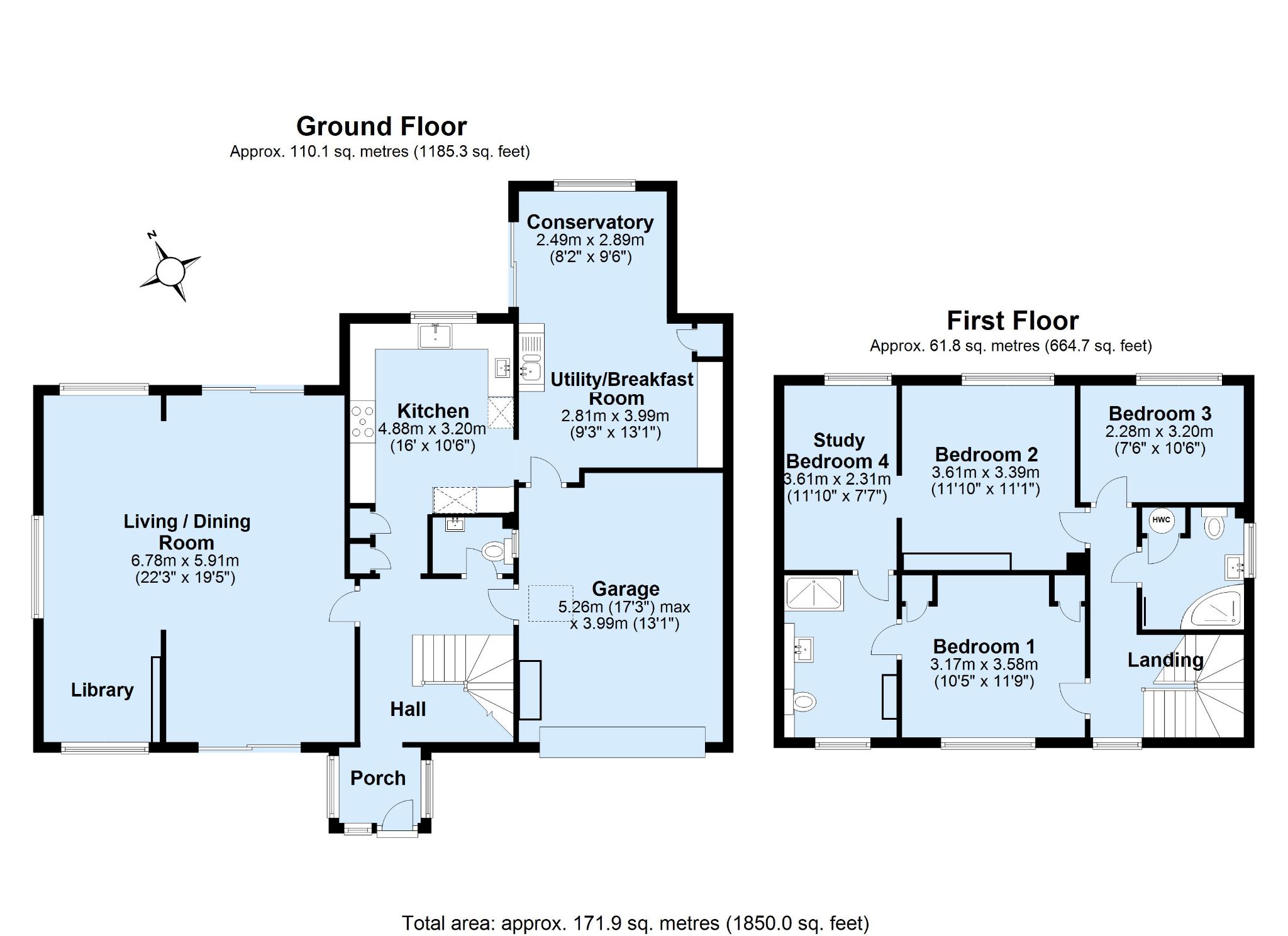 4 bedroom detached house Sold in Sevenoaks - Floorplan 1