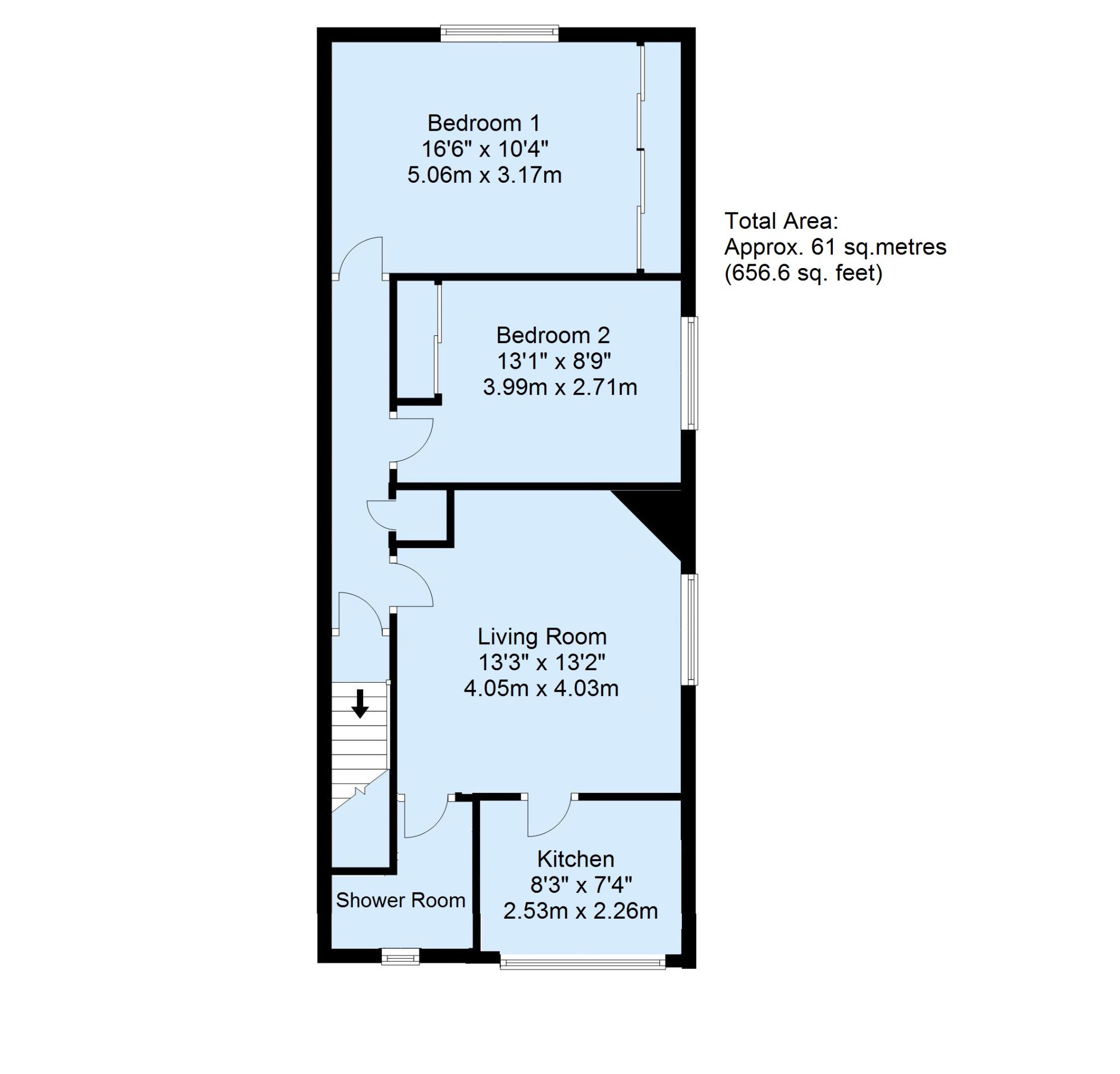 2 bedroom apartment Sold in Sevenoaks - Floorplan 1