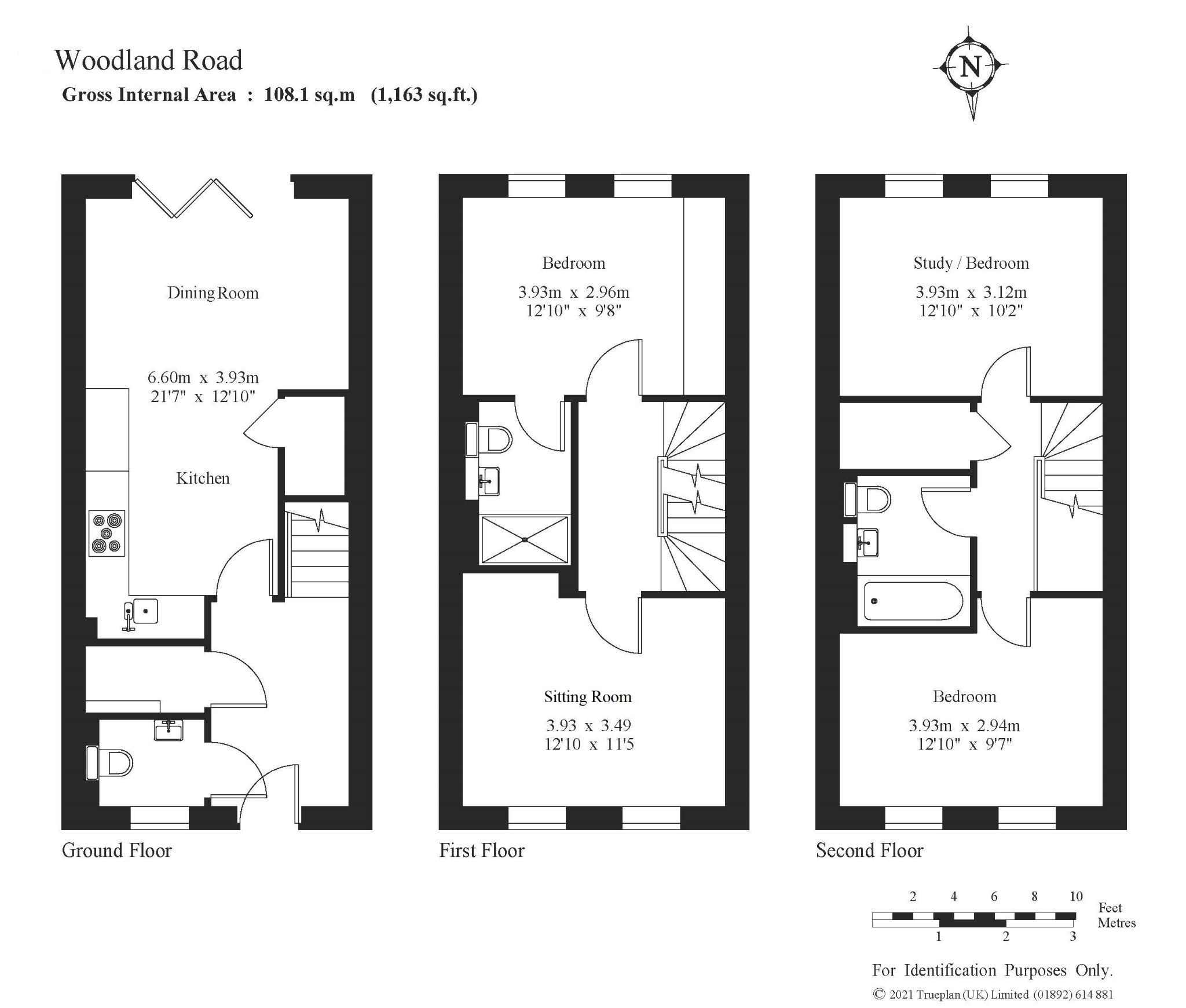 3 bedroom mid terraced house Sold in Sevenoaks - Floorplan 1