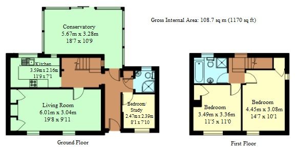 3 bedroom semi-detached house Sold in Tonbridge - Floorplan 1