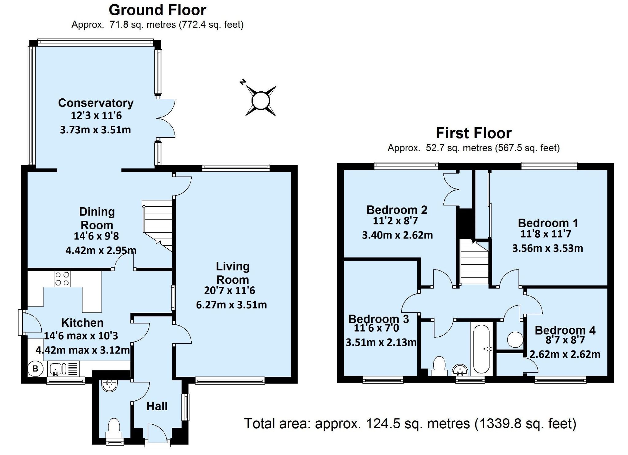 4 bedroom detached house Sold in Sevenoaks - Floorplan 1