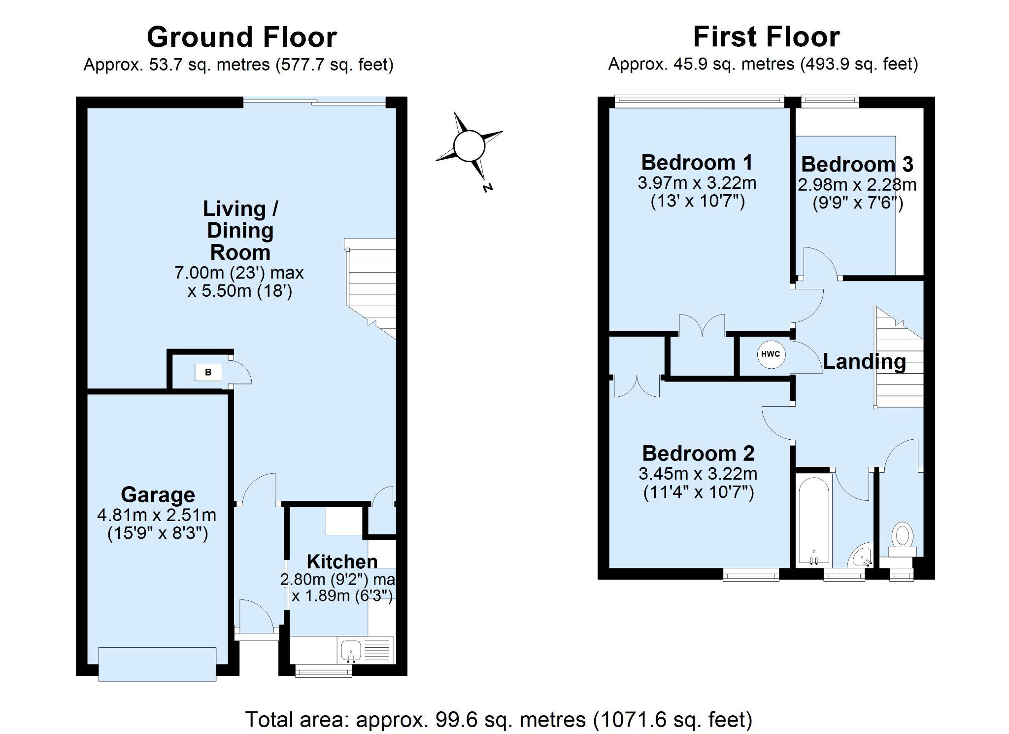 3 bedroom mid terraced house Sold in Sevenoaks - Floorplan 1