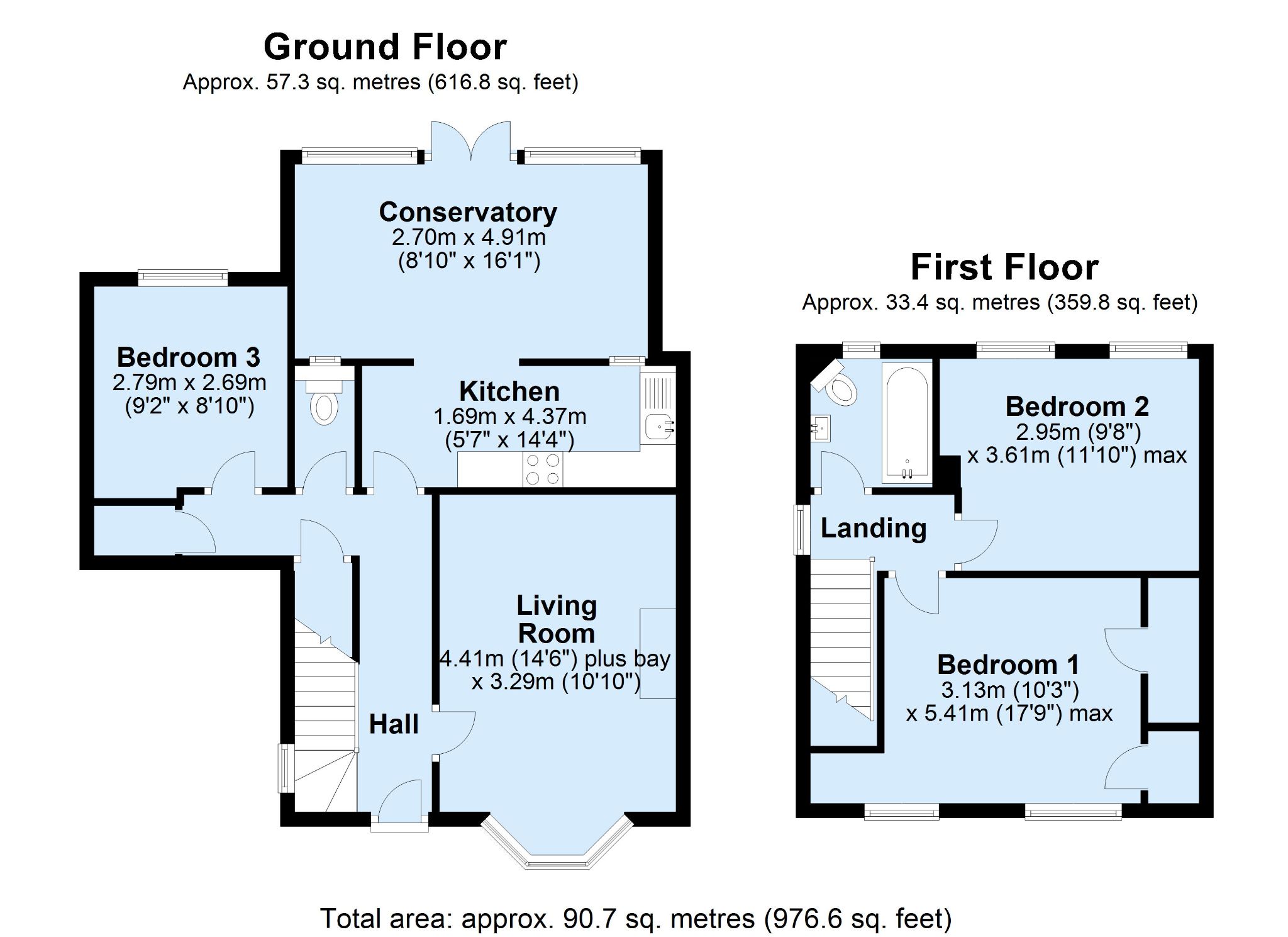 3 bedroom semi-detached house Sold in Sevenoaks - Floorplan 1