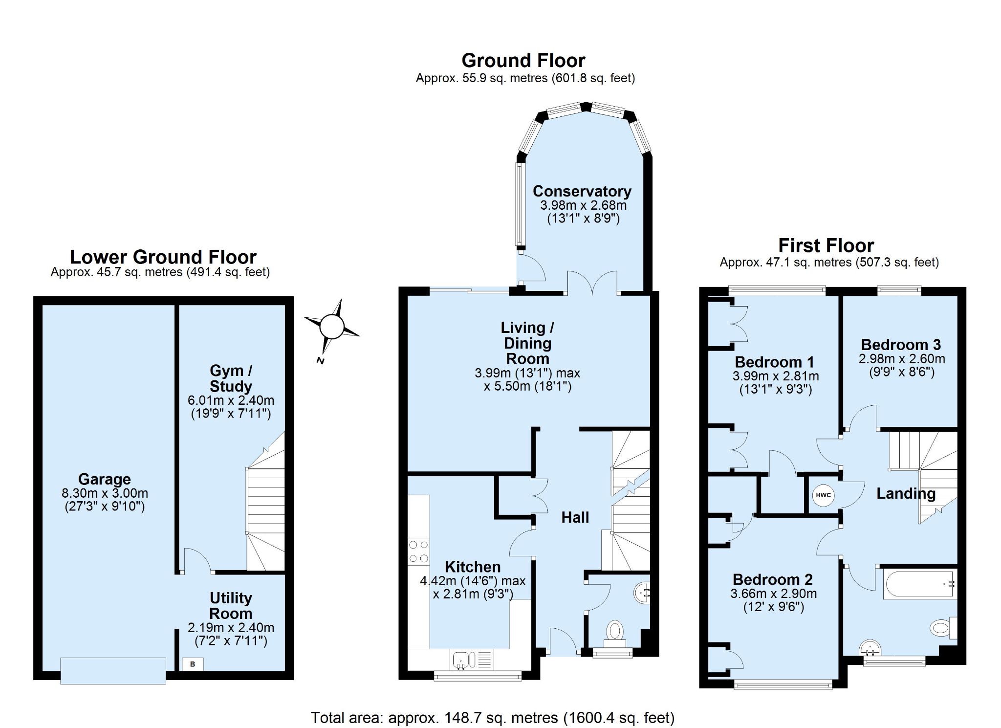 3 bedroom mid terraced house Sold in Sevenoaks - Floorplan 1
