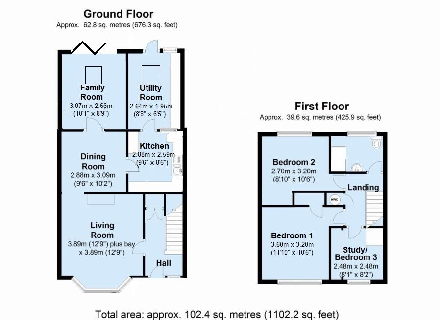 3 bedroom semi-detached house Sold in Sevenoaks - Floorplan 1