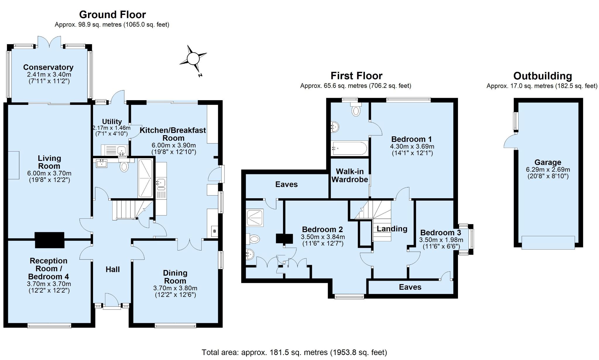 4 bedroom detached house Sold in Sevenoaks - Floorplan 1