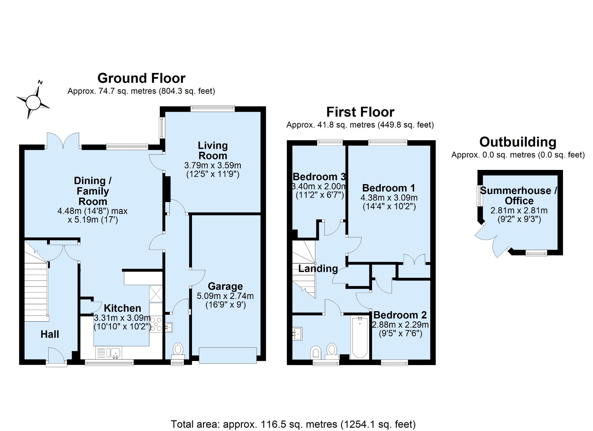 3 bedroom semi-detached house Sold in Sevenoaks - Floorplan 1