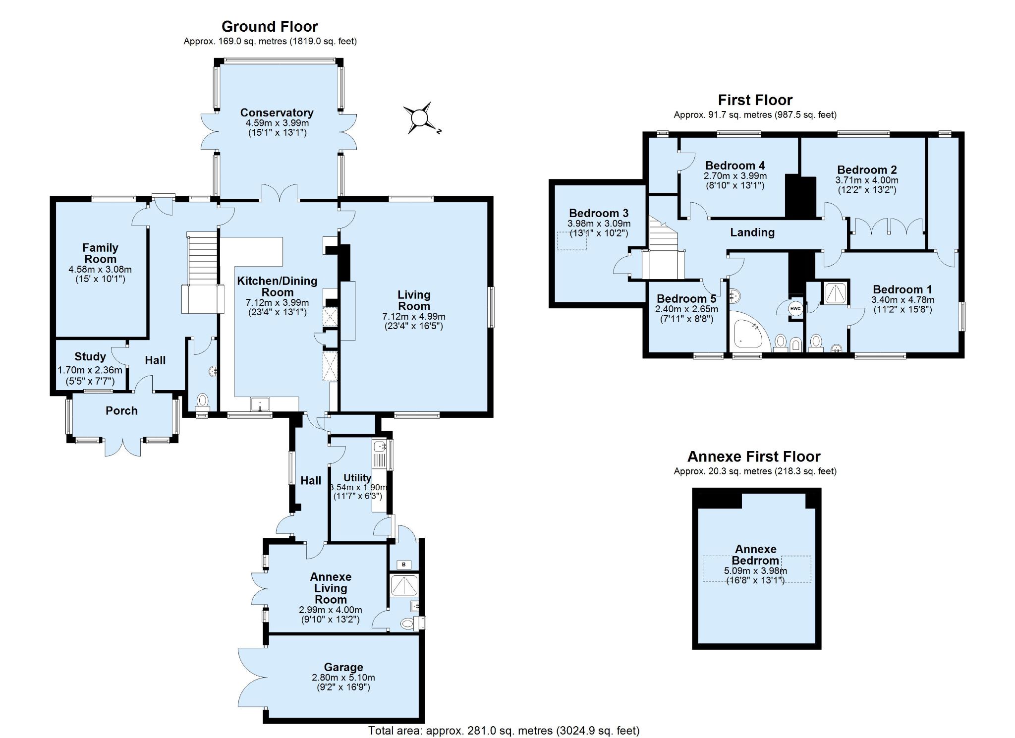 5 bedroom detached house Sold in Sevenoaks - Floorplan 1