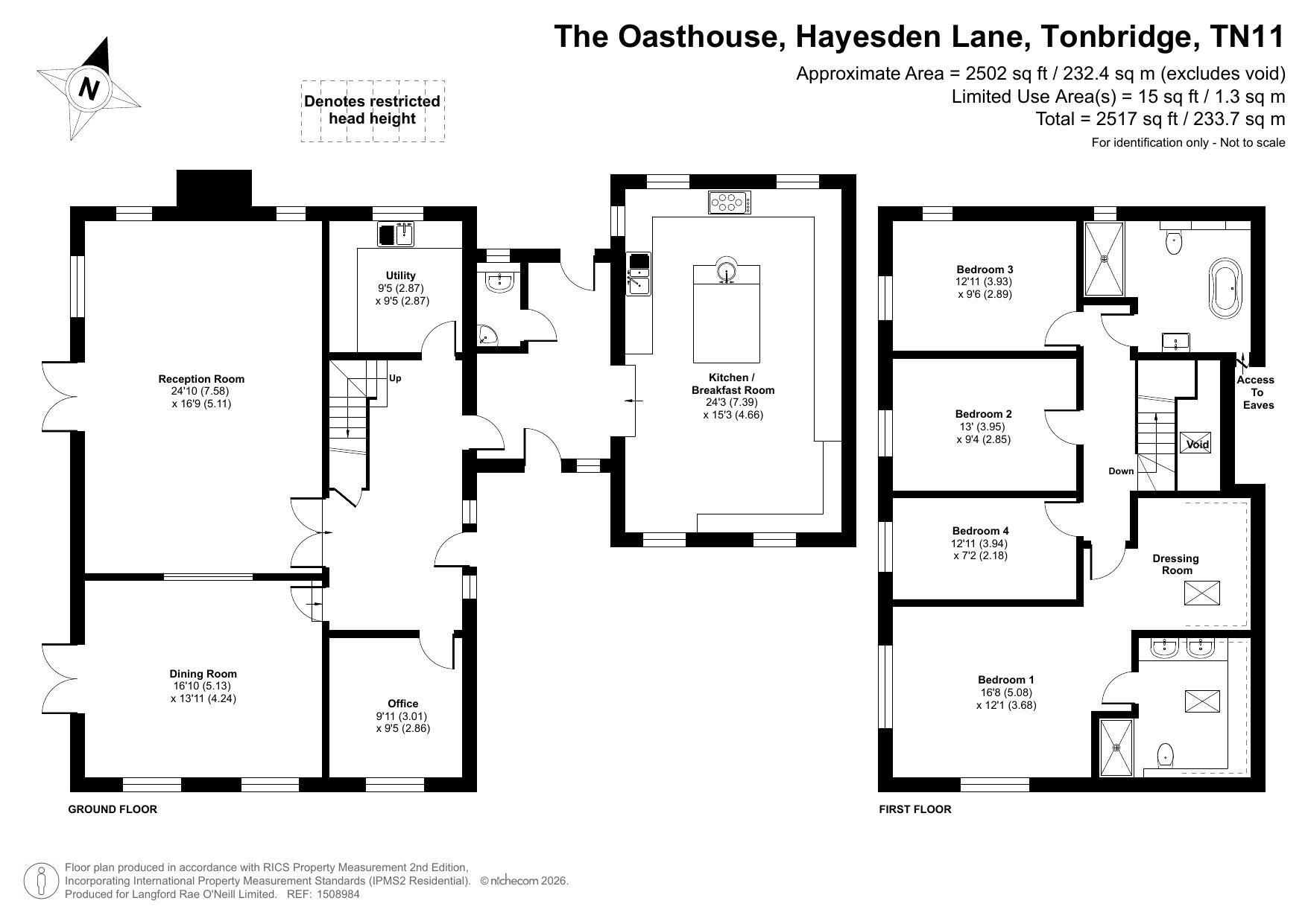 4 bedroom detached house For Sale in Tonbridge - Floorplan 1