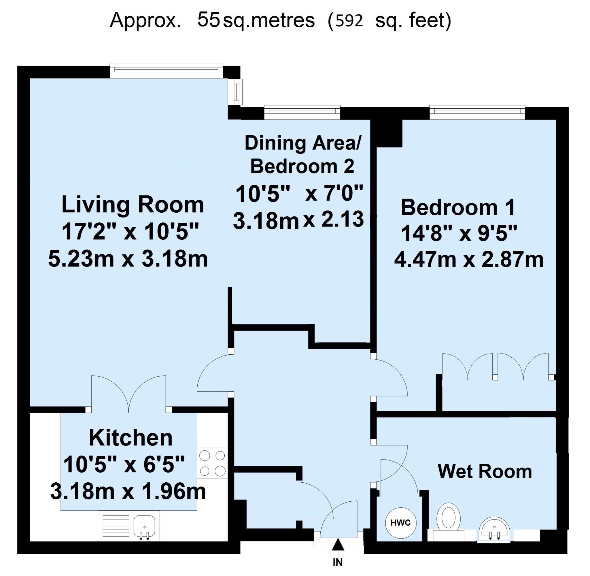 1 bedroom apartment Sold in Sevenoaks - Floorplan 1