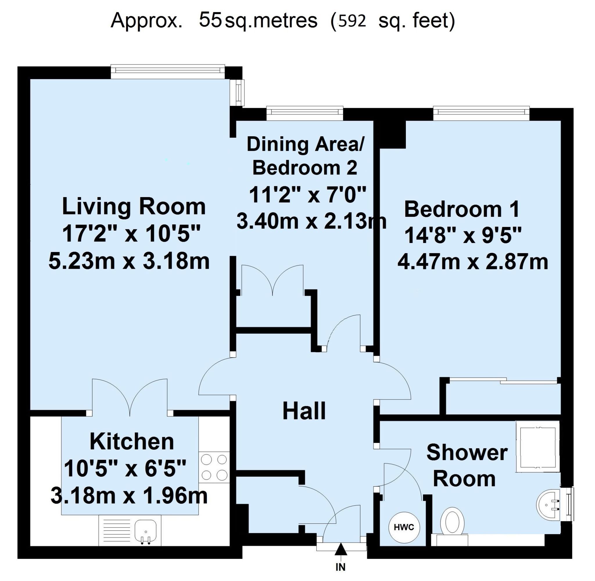 1 bedroom apartment Sold in Sevenoaks - Floorplan 1