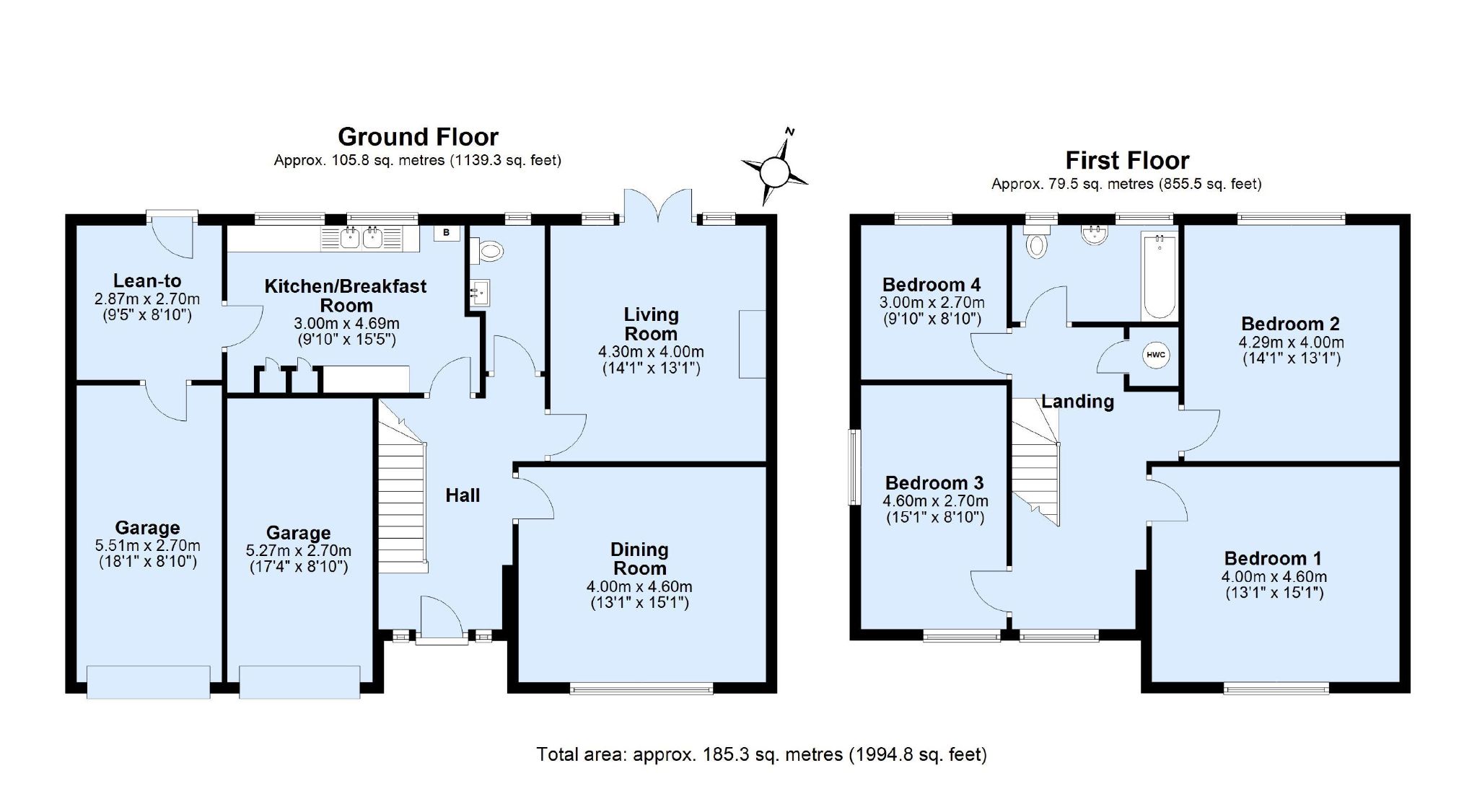 4 bedroom detached house Sold in Sevenoaks - Floorplan 1