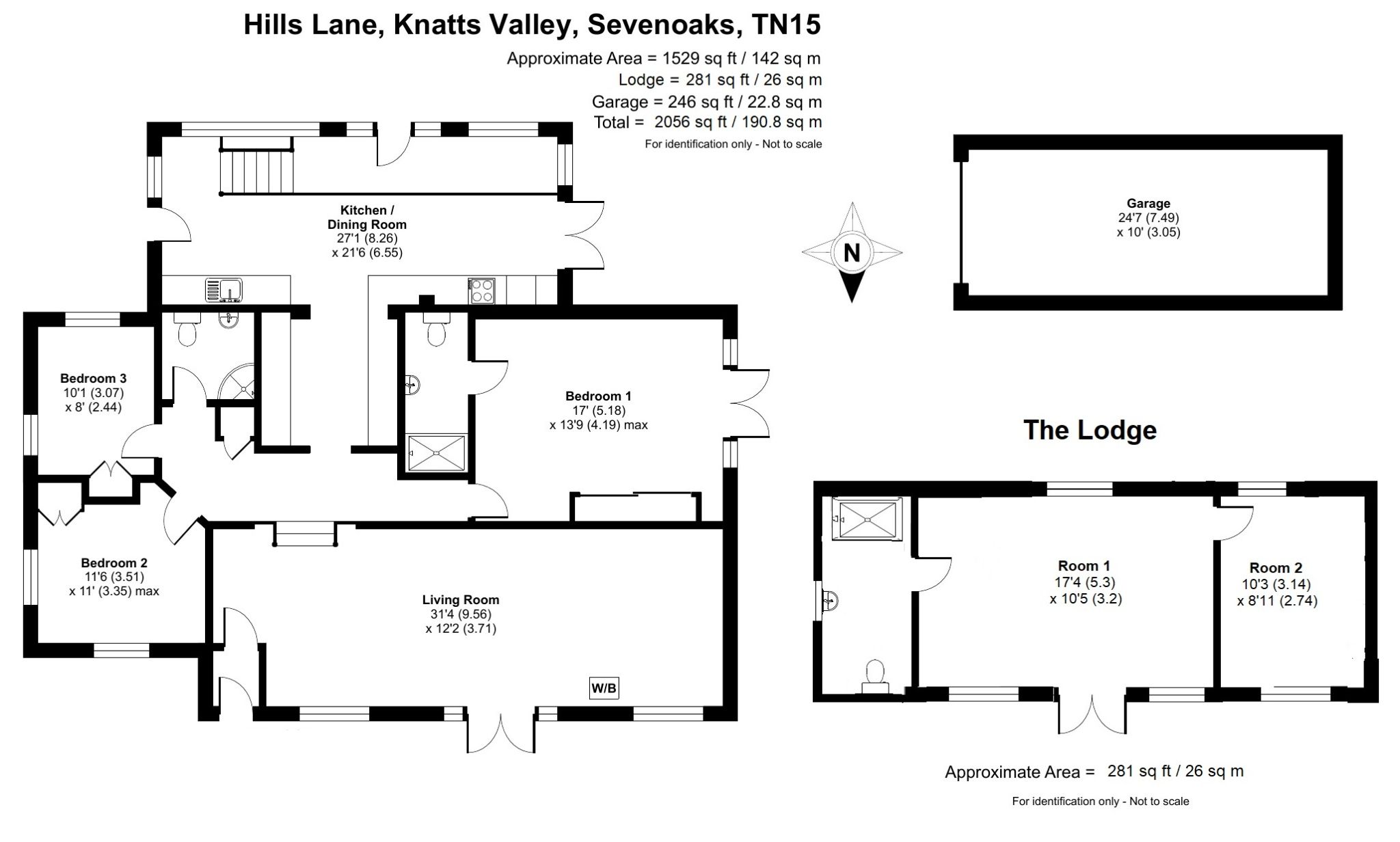 3 bedroom detached house Sold in Sevenoaks - Floorplan 1