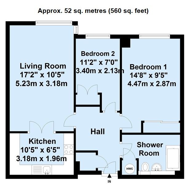 2 bedroom apartment Sold in Sevenoaks - Floorplan 1